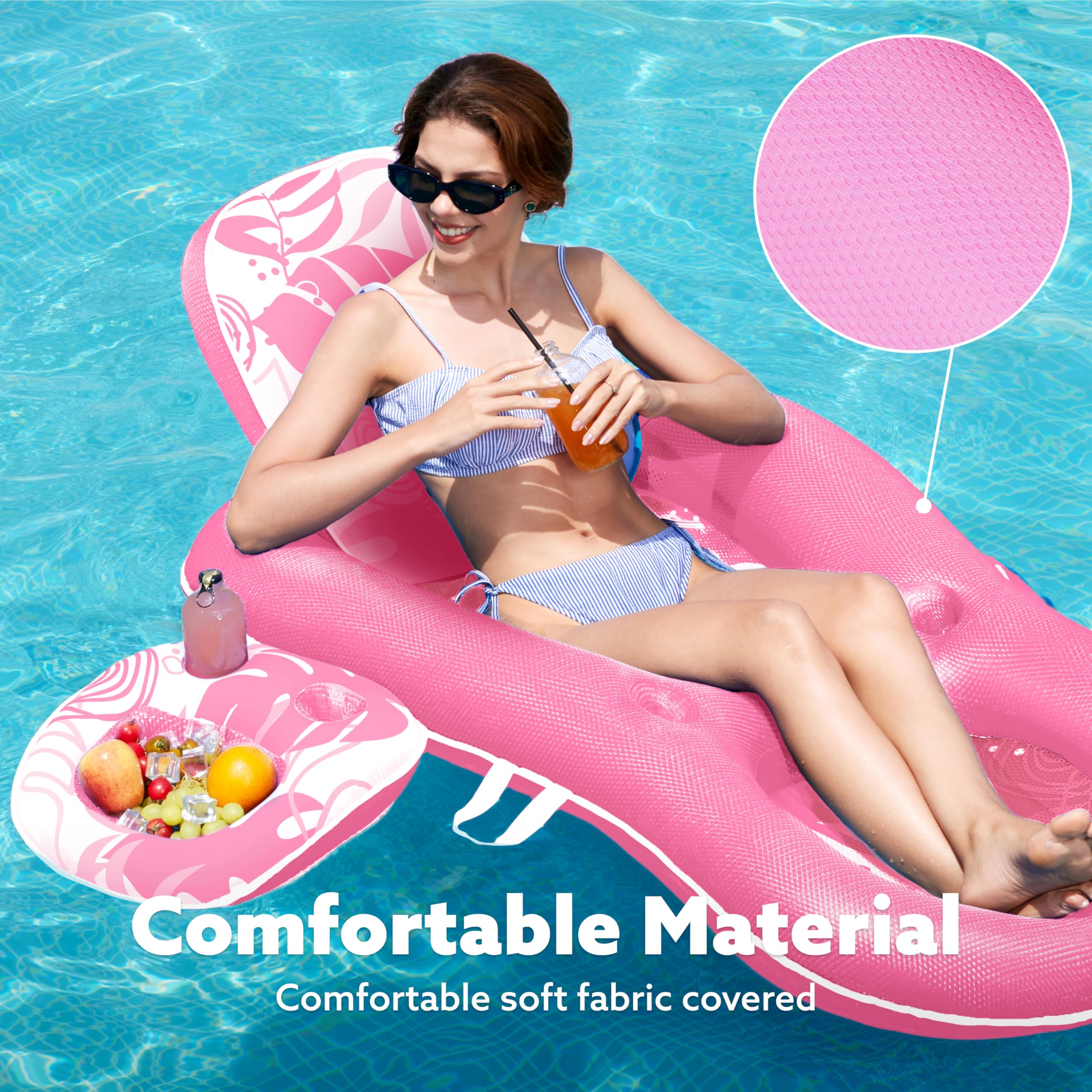 Foto 4 pulgar | Tumbona Para Piscina Sloosh 2 En 1 Para Adultos  Color Rosa Flotante - Venta Internacional.
