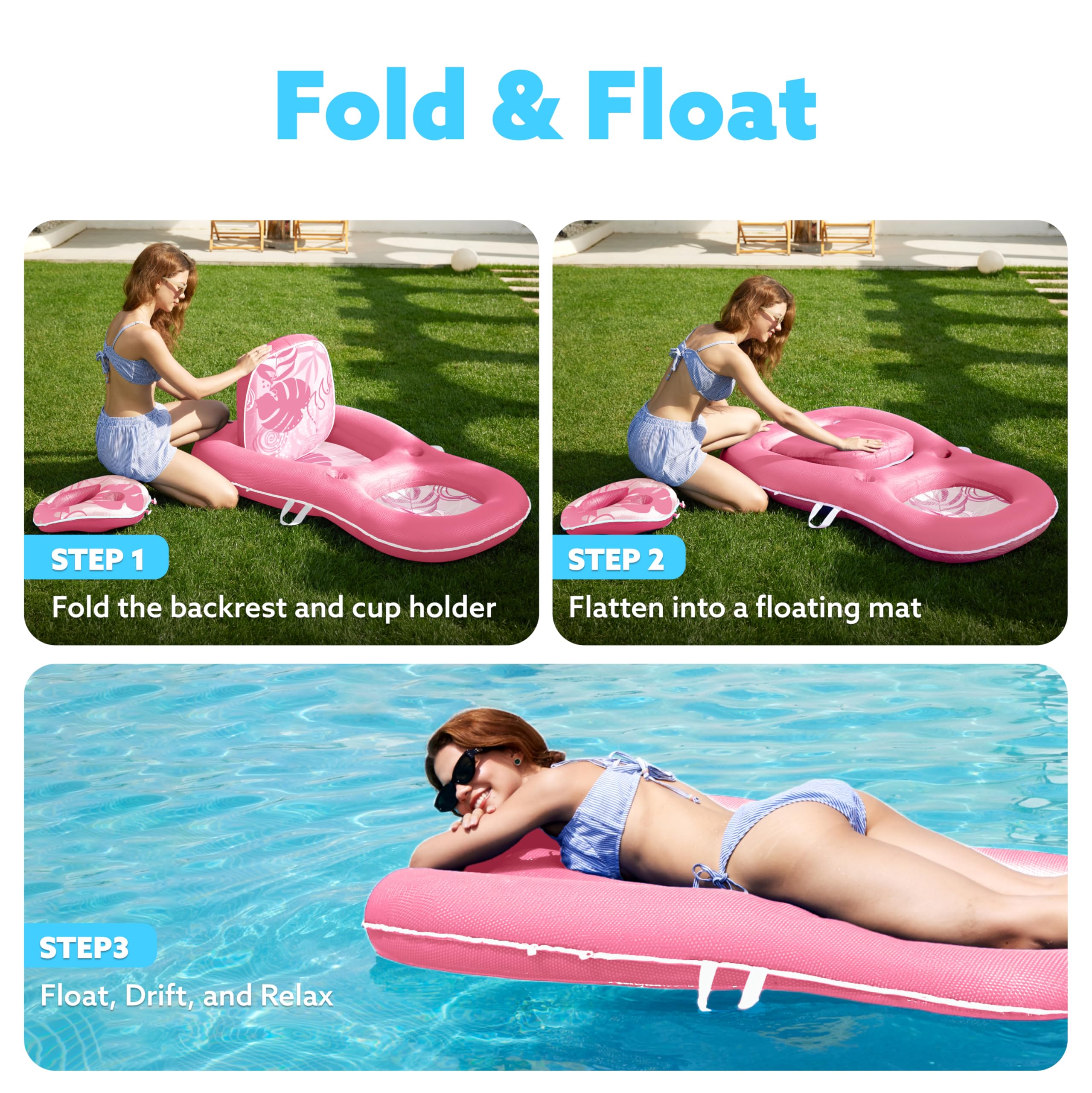 Foto 7 pulgar | Tumbona Para Piscina Sloosh 2 En 1 Para Adultos  Color Rosa Flotante - Venta Internacional.
