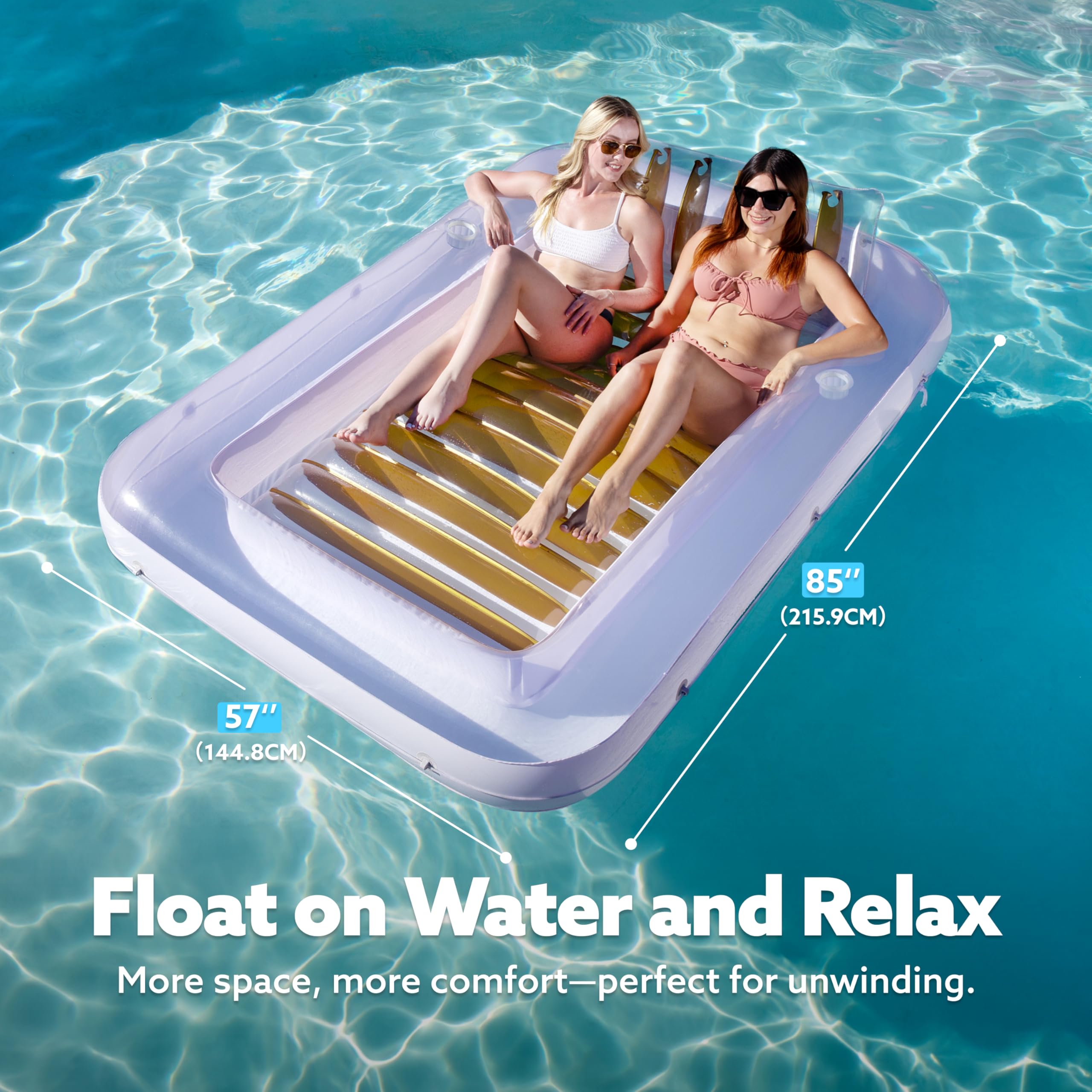 Foto 3 pulgar | Tumbona Hinchable Para Bronceado Float Sloosh Xl  Color Blanco Dorado - Venta Internacional.