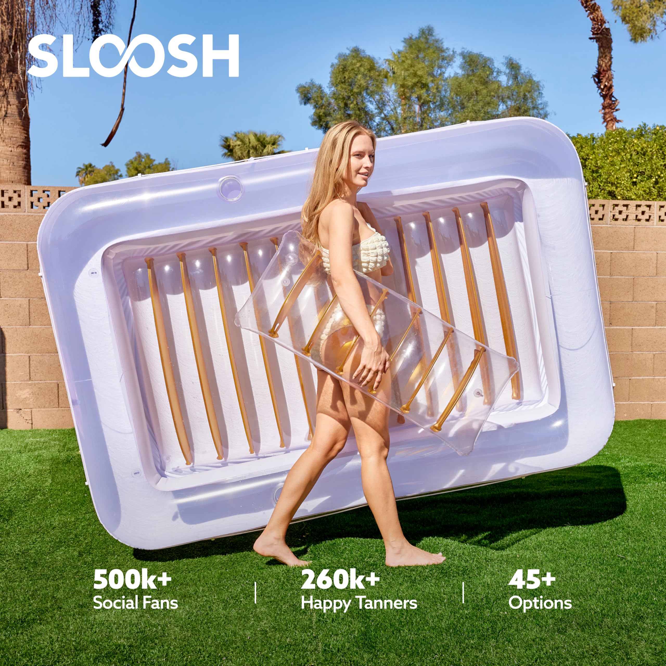 Foto 7 pulgar | Tumbona Hinchable Para Bronceado Float Sloosh Xl  Color Blanco Dorado - Venta Internacional.