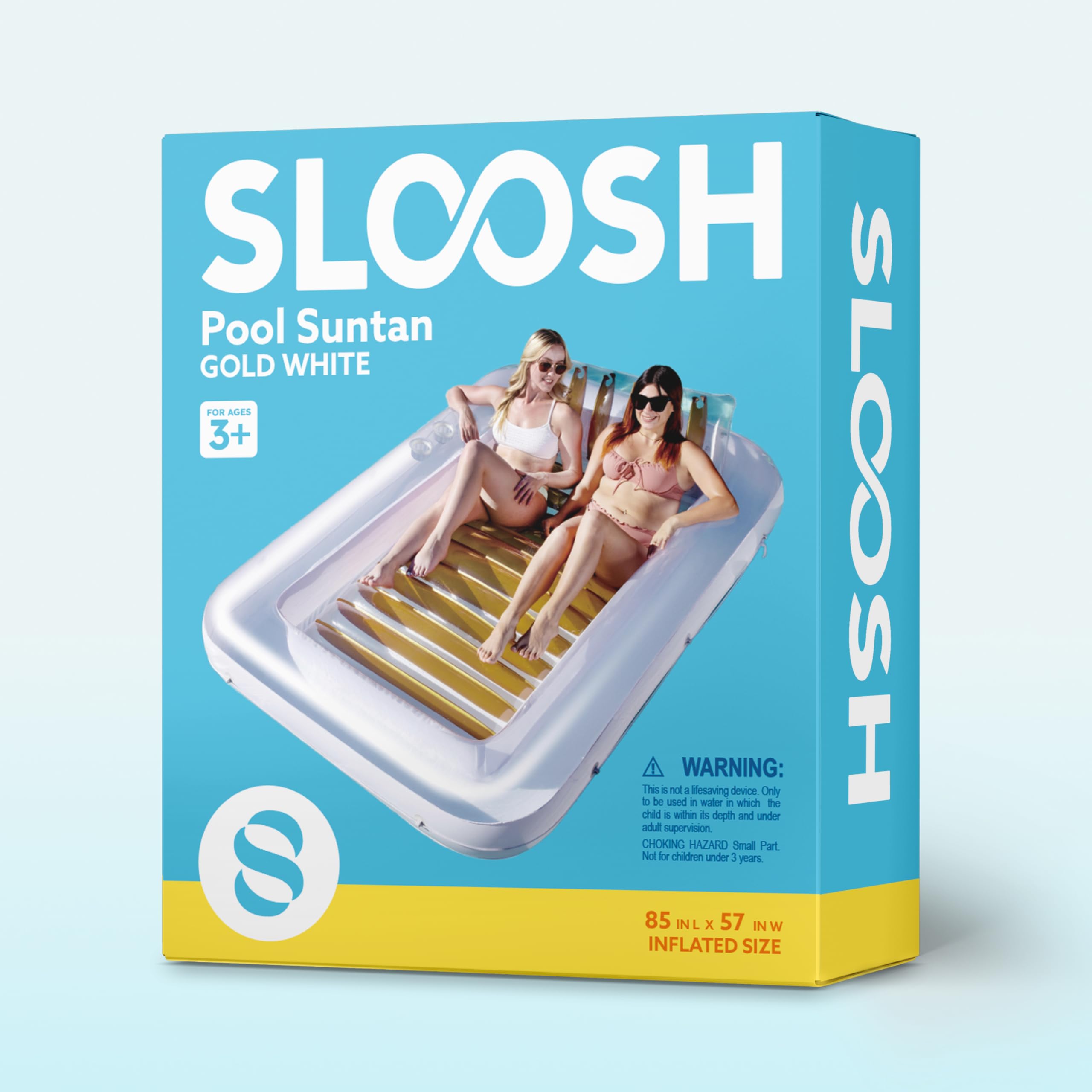 Foto 8 pulgar | Tumbona Hinchable Para Bronceado Float Sloosh Xl  Color Blanco Dorado - Venta Internacional.