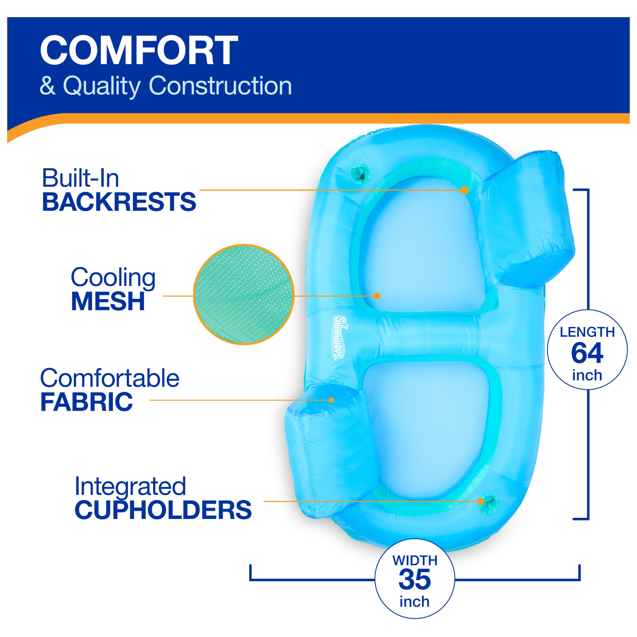 Foto 3 | Pool Float Swimways Spring Float Premium Duo Para 2 Adultos - Venta Internacional.