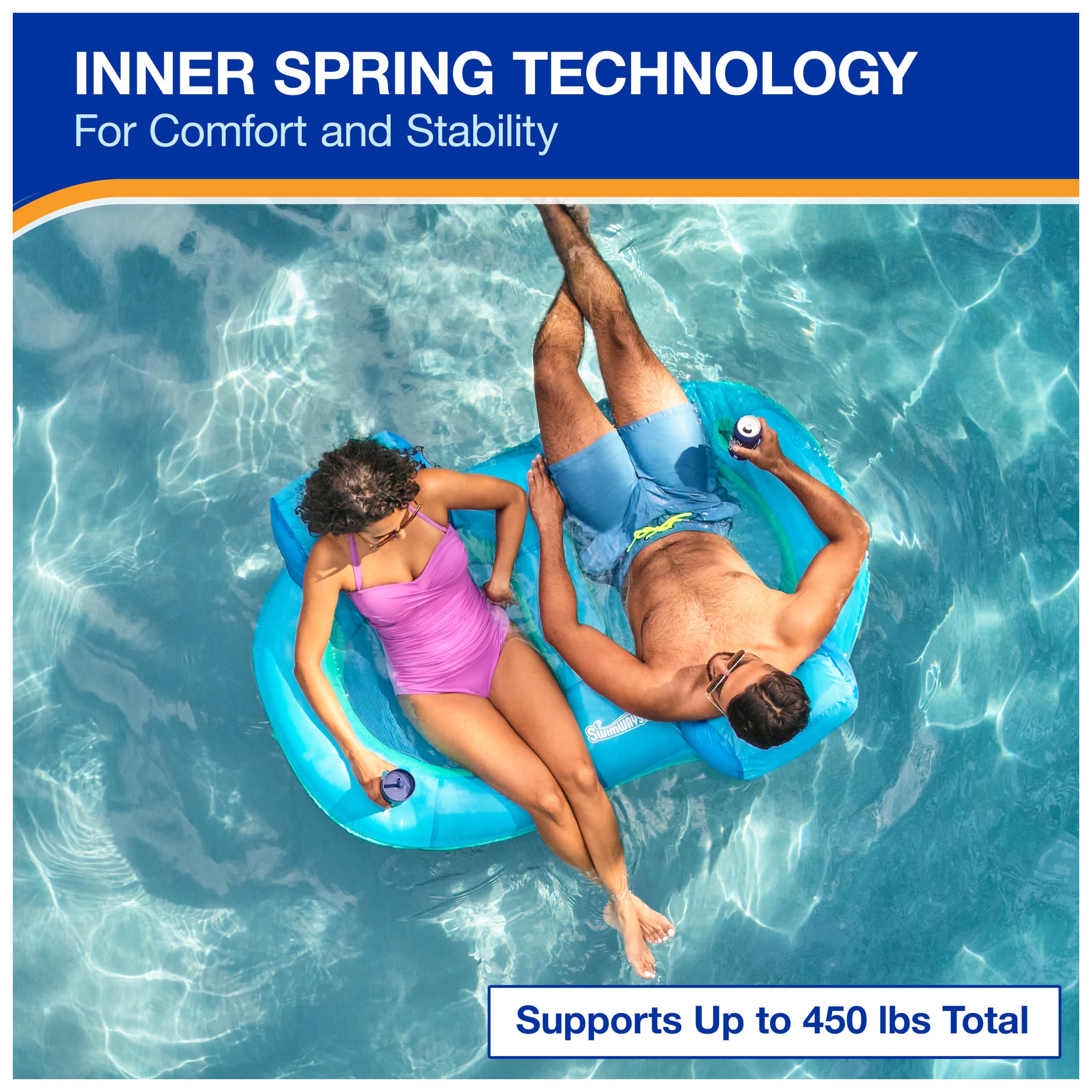 Foto 4 | Pool Float Swimways Spring Float Premium Duo Para 2 Adultos - Venta Internacional.
