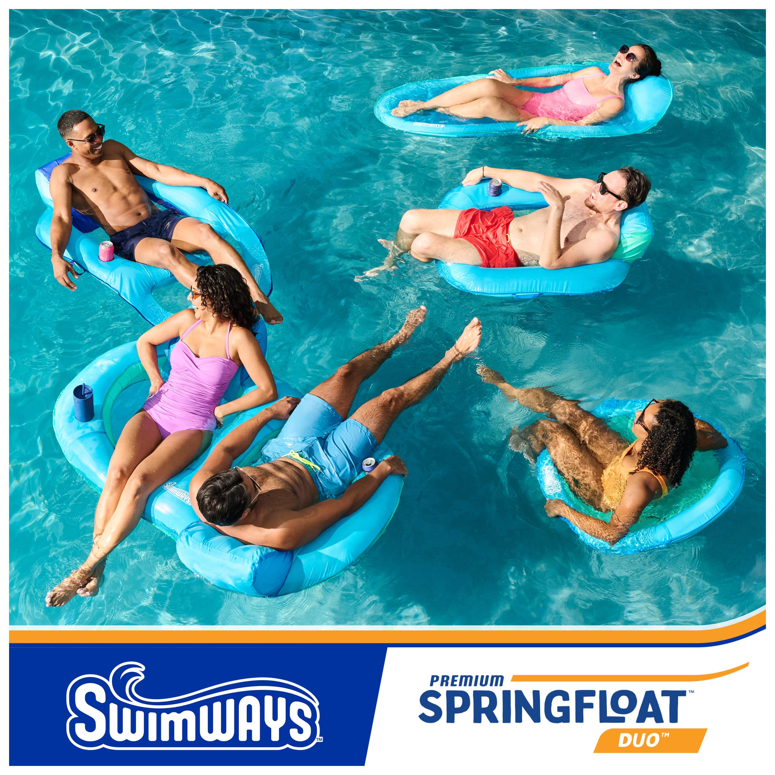 Foto 6 | Pool Float Swimways Spring Float Premium Duo Para 2 Adultos - Venta Internacional.