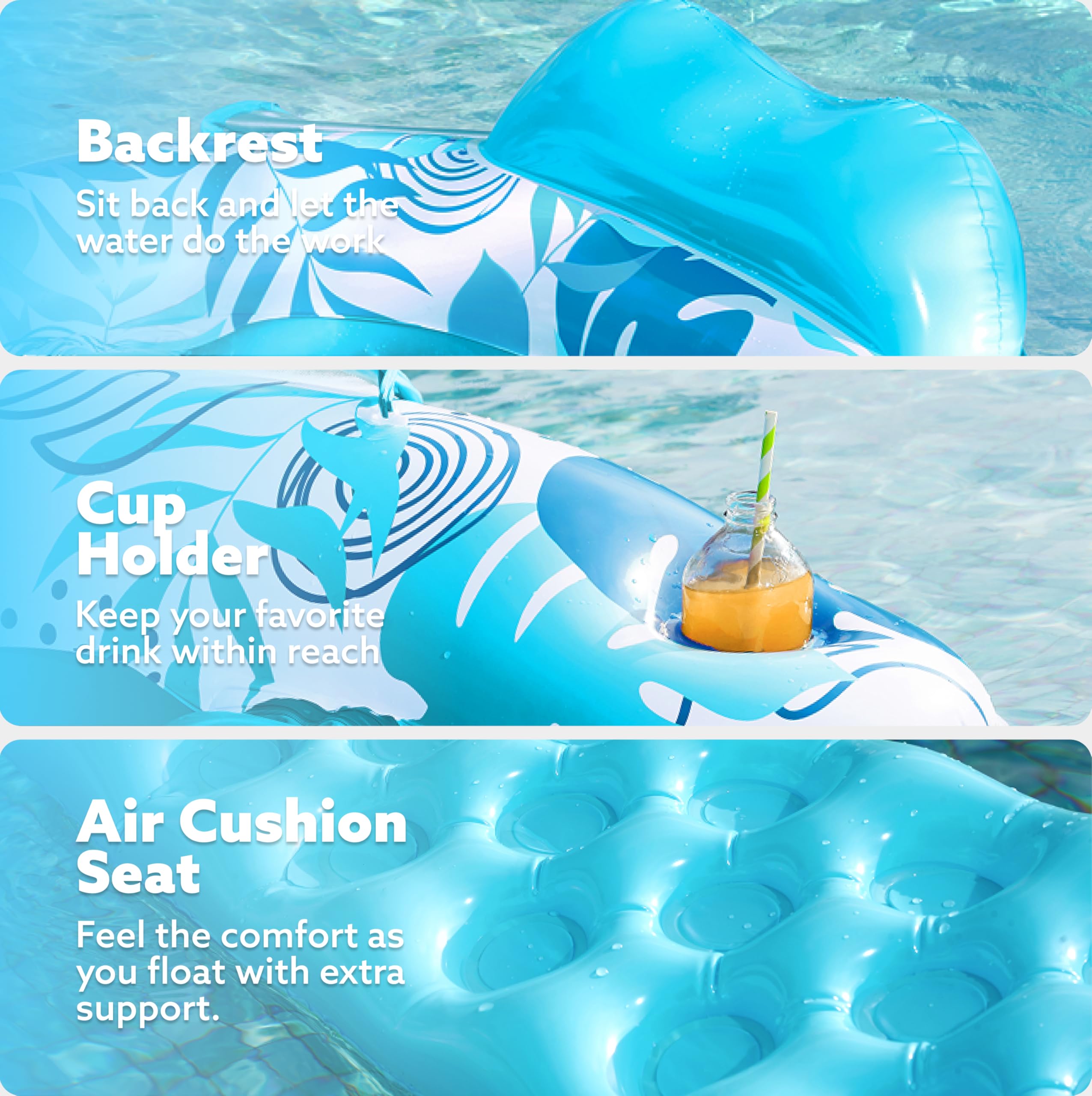 Foto 5 pulgar | Flotadores Inflables Para Piscina Sloosh Para Adultos  Paquete De 2 Con Portavasos - Venta Internacional.