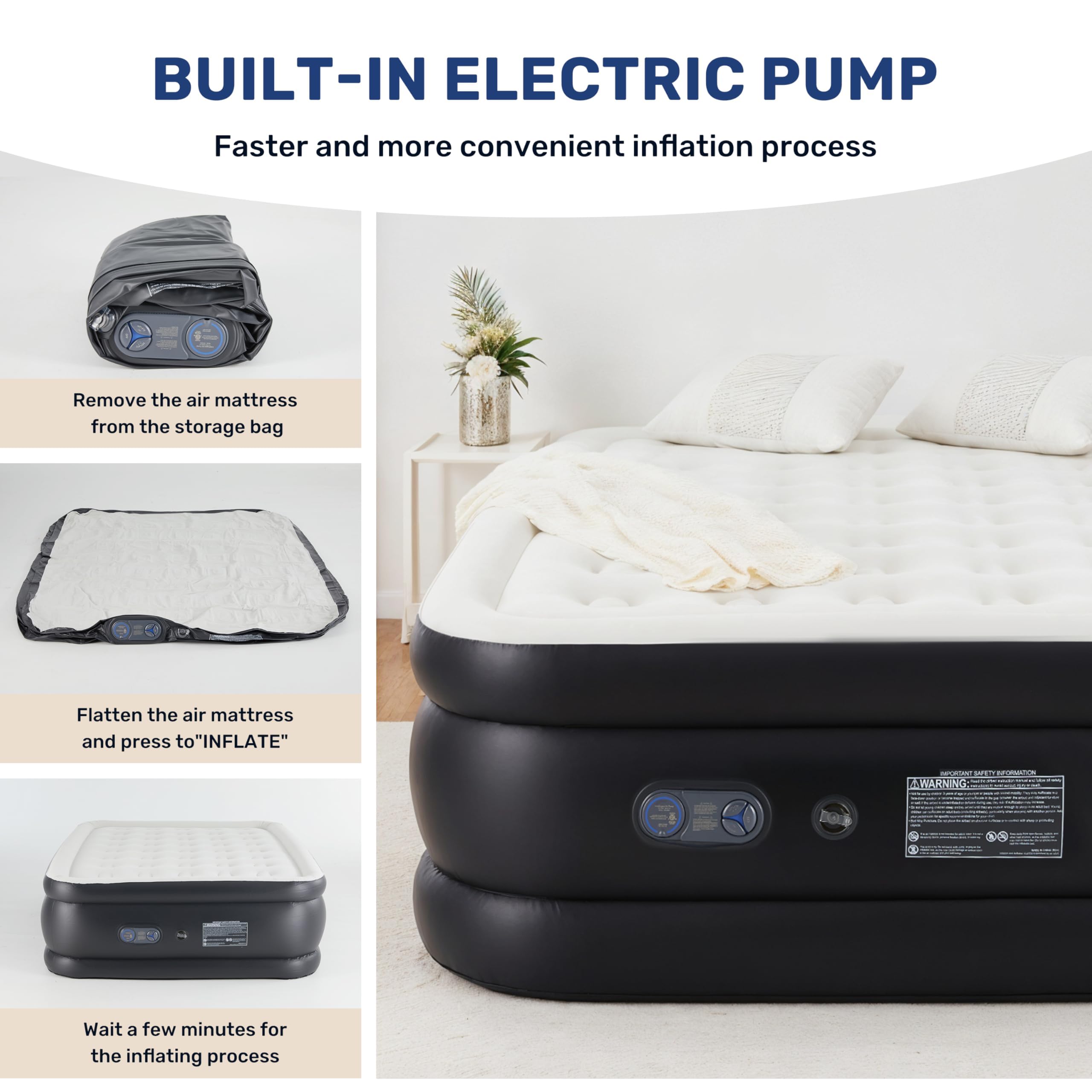Foto 4 | Colchón Inflable Para Acampar Simple Deluxe Queen Con Bomba Eléctrica - Venta Internacional.