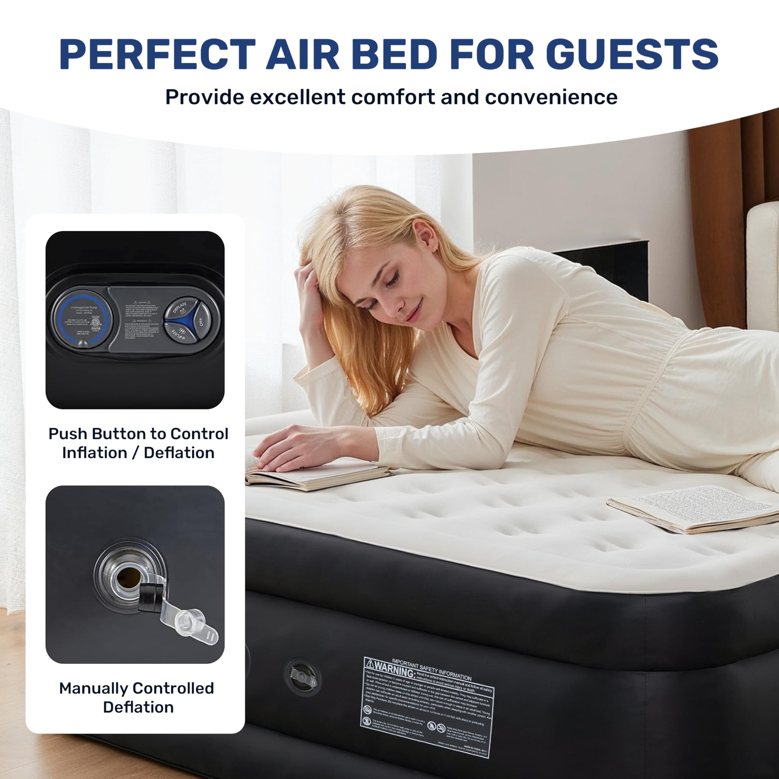 Foto 6 | Colchón Inflable Para Acampar Simple Deluxe Queen Con Bomba Eléctrica - Venta Internacional.