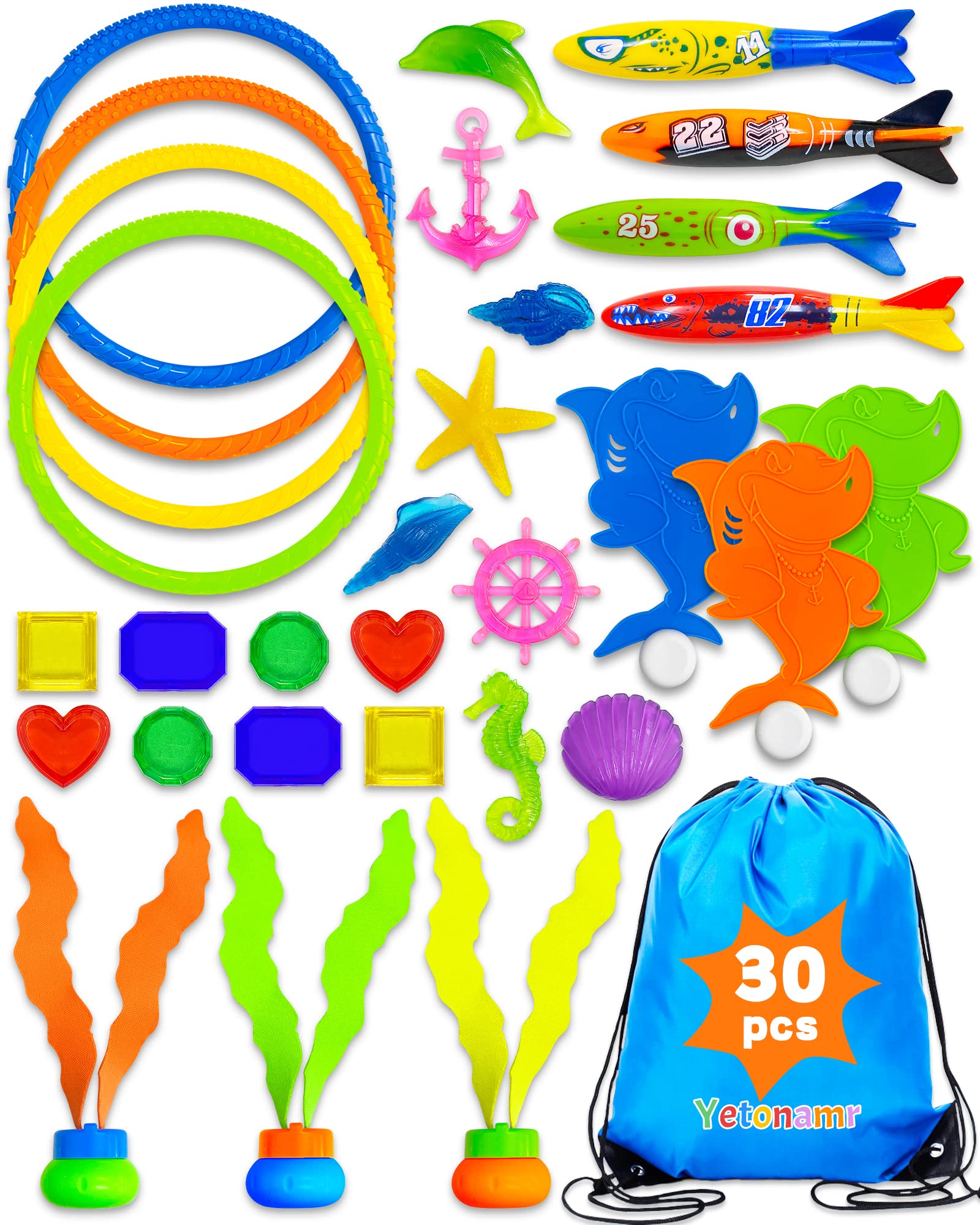 Foto 2 pulgar | Juguetes para Piscina Yetonamr Multicolor 30 Piezas - Venta Internacional