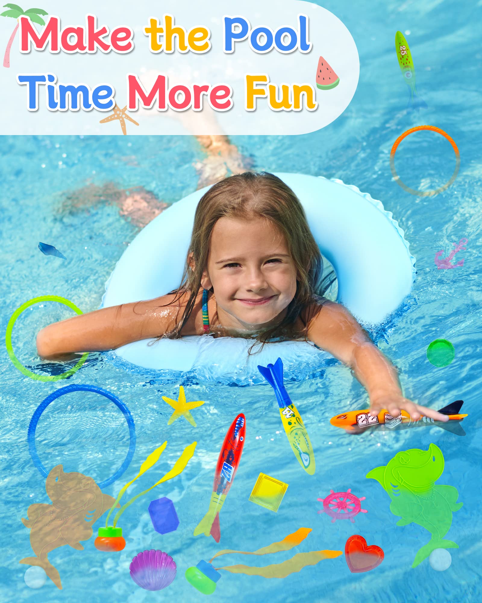 Foto 3 pulgar | Juguetes para Piscina Yetonamr Multicolor 30 Piezas - Venta Internacional