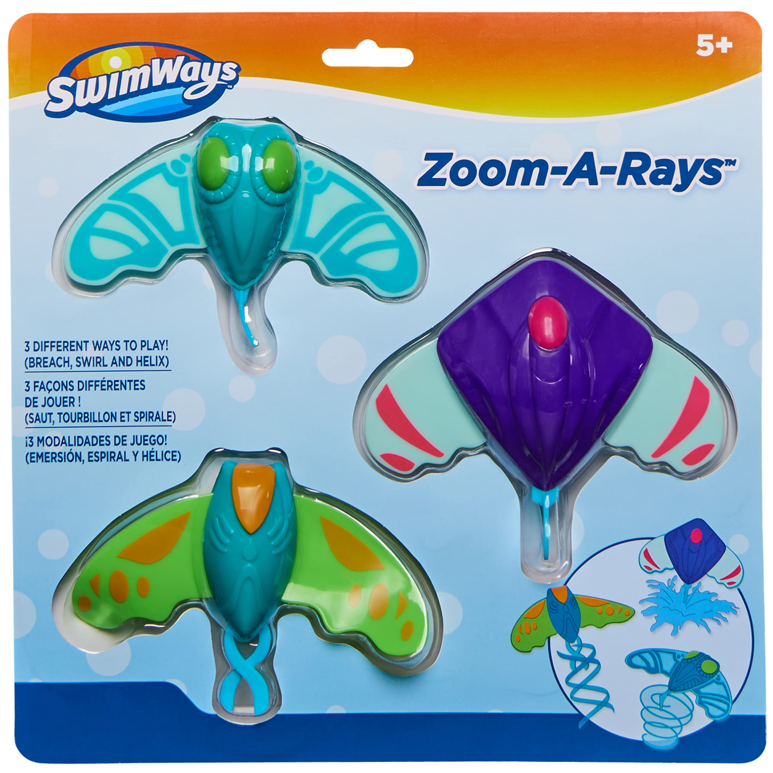 Foto 6 pulgar | Juguetes Acuáticos Zoom-A-Rays de Swimways Paquete de 3 para Niños Mayores de 5 Años
