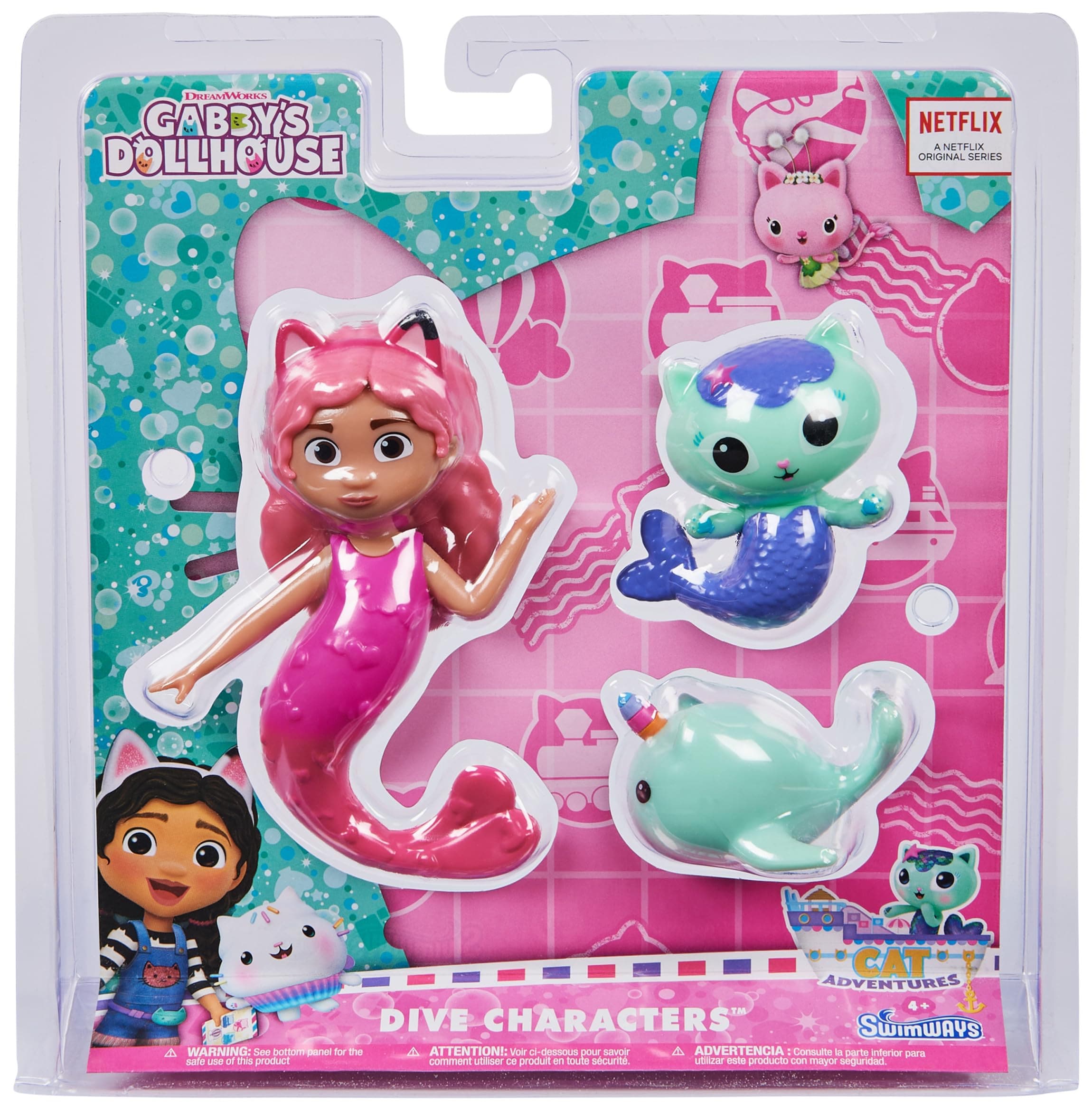 Paquete De 3 Personajes De Buceo Swimways Gabby's Dollhouse Para Niños Mayores De 5 Años - Venta Internacional. $363