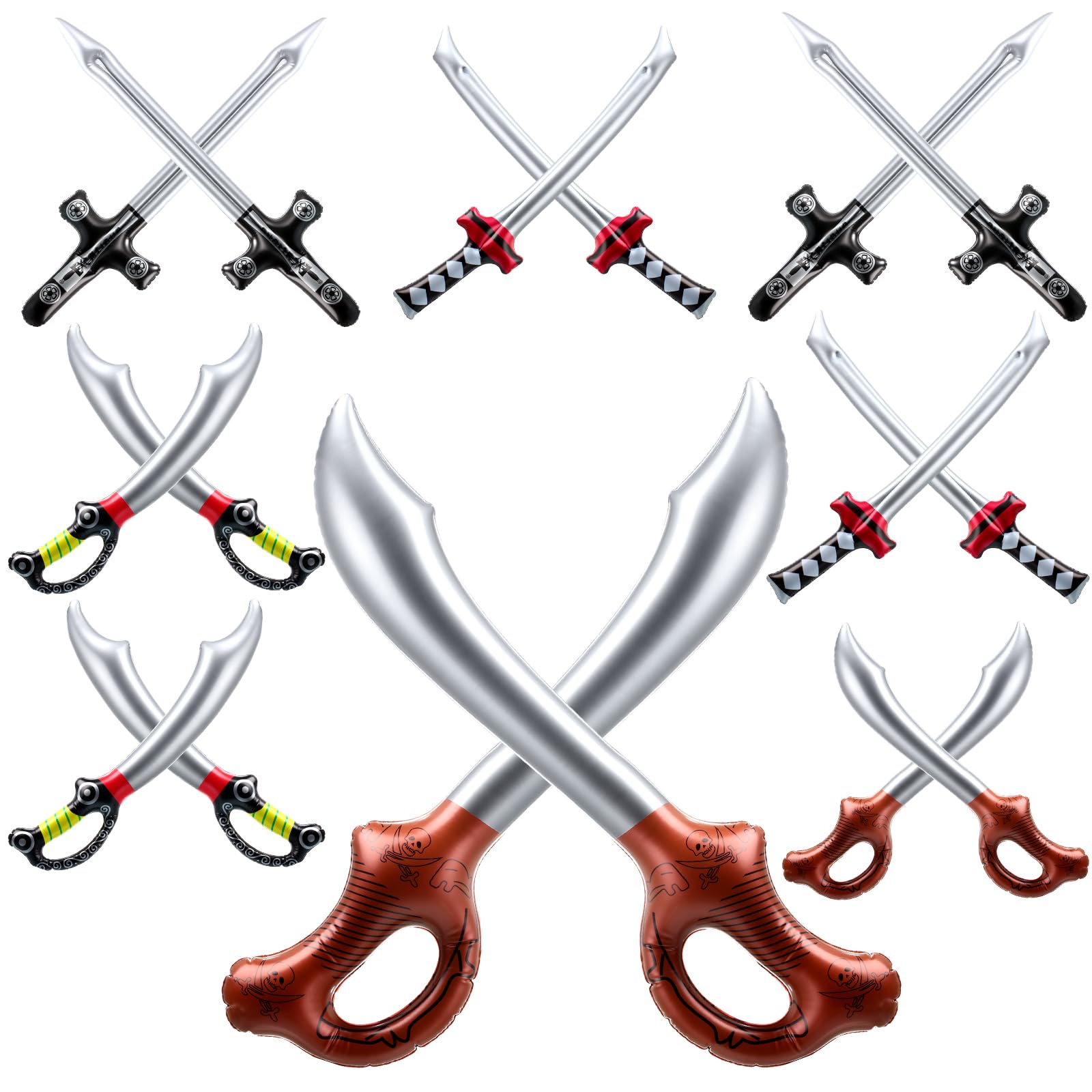 Foto 2 pulgar | Set de Espadas Inflables de Piratas Sratte 16 Unidades - Venta Internacional