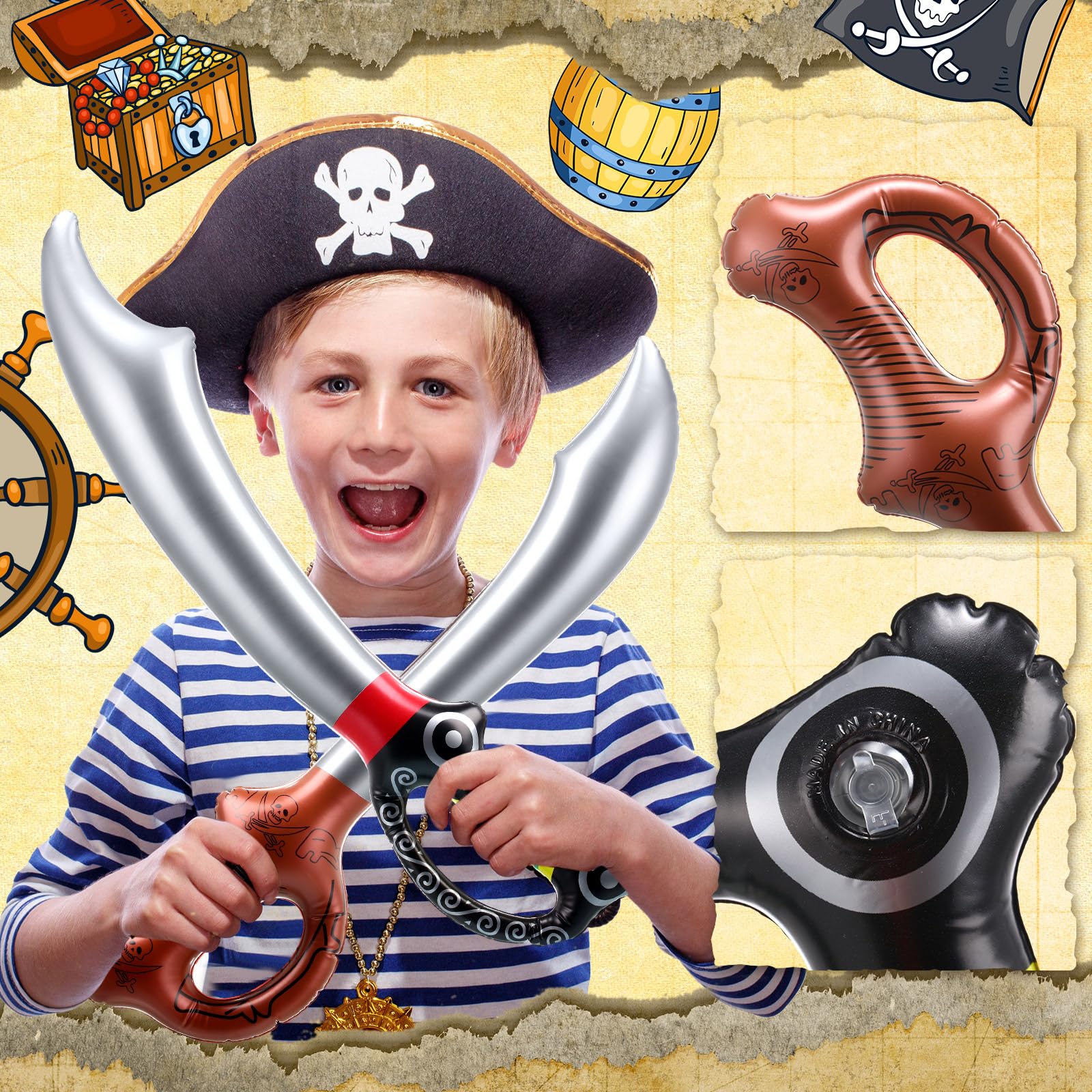 Foto 4 pulgar | Set de Espadas Inflables de Piratas Sratte 16 Unidades - Venta Internacional