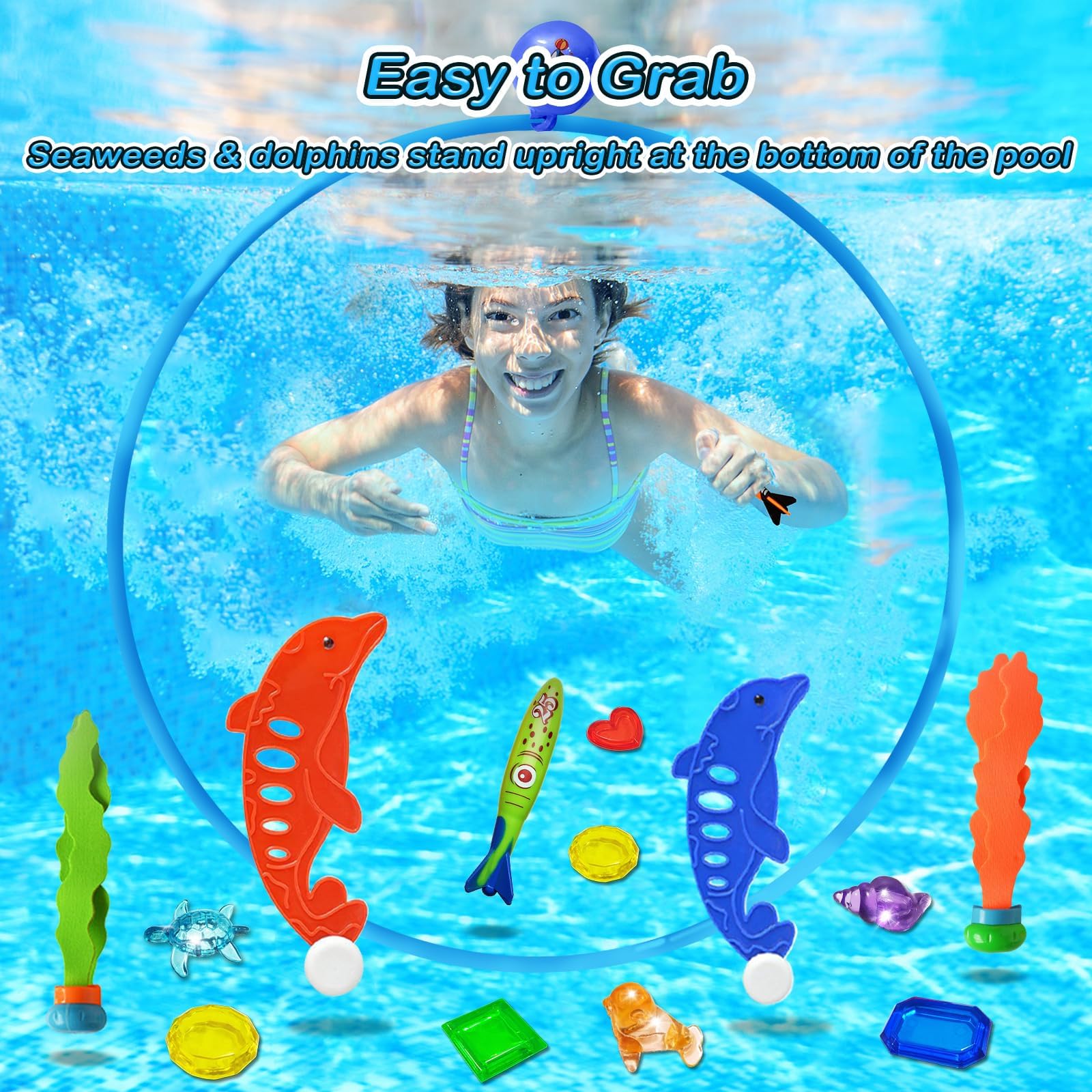 Foto 6 pulgar | Anillos De Buceo Pool Toys Jasonwell Swim Thru, 28 Unidades, Para Niños - Venta Internacional.