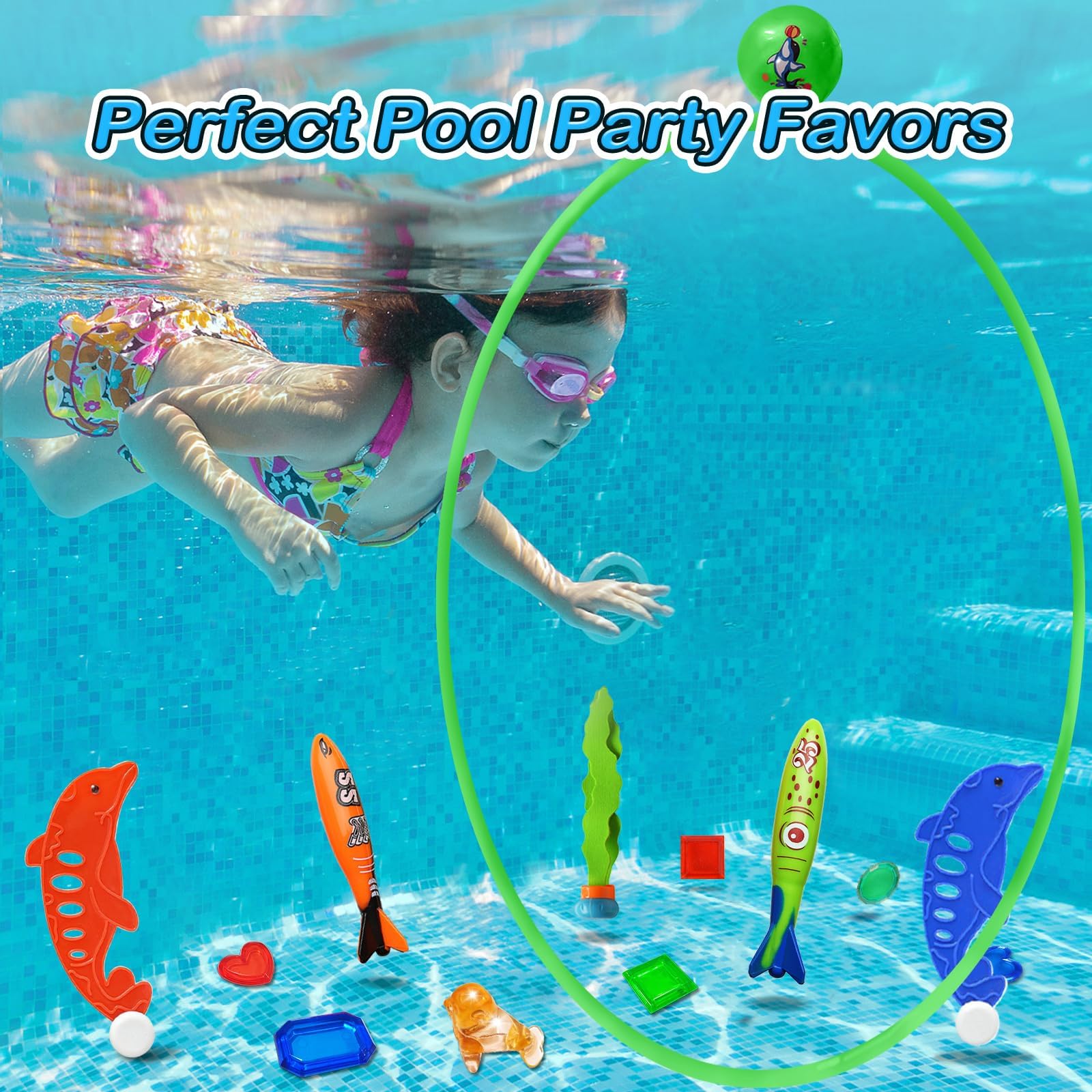Foto 7 pulgar | Anillos De Buceo Pool Toys Jasonwell Swim Thru, 28 Unidades, Para Niños - Venta Internacional.