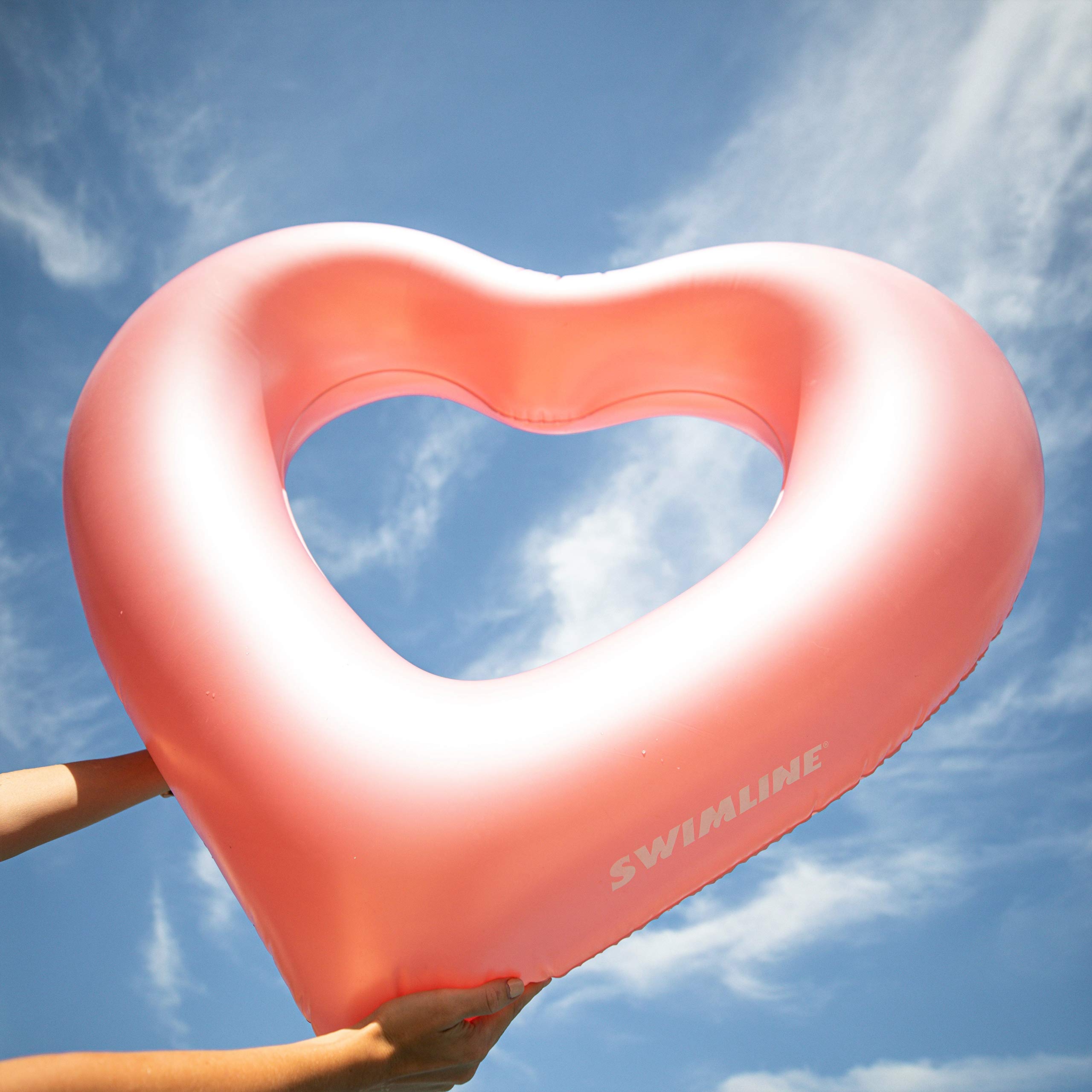 Foto 7 pulgar | Anillo Inflable Para Piscina Swimline Con Forma De Corazón Metálico, 127 X 114 X 28 Cm - Venta Internacional.