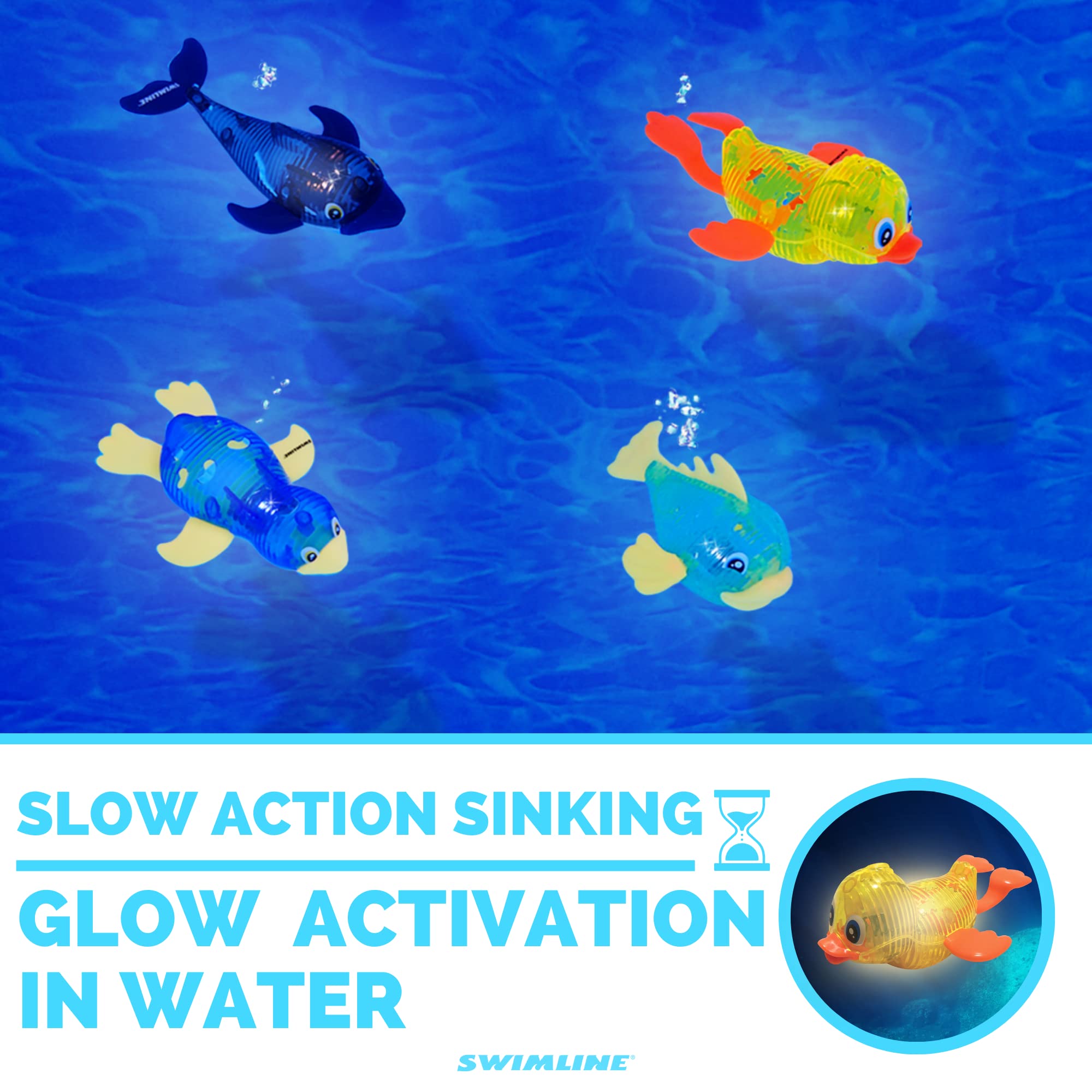 Foto 2 | Diving Toys Swimline Original, Paquete De 4 Luces Led Para Niños - Venta Internacional.