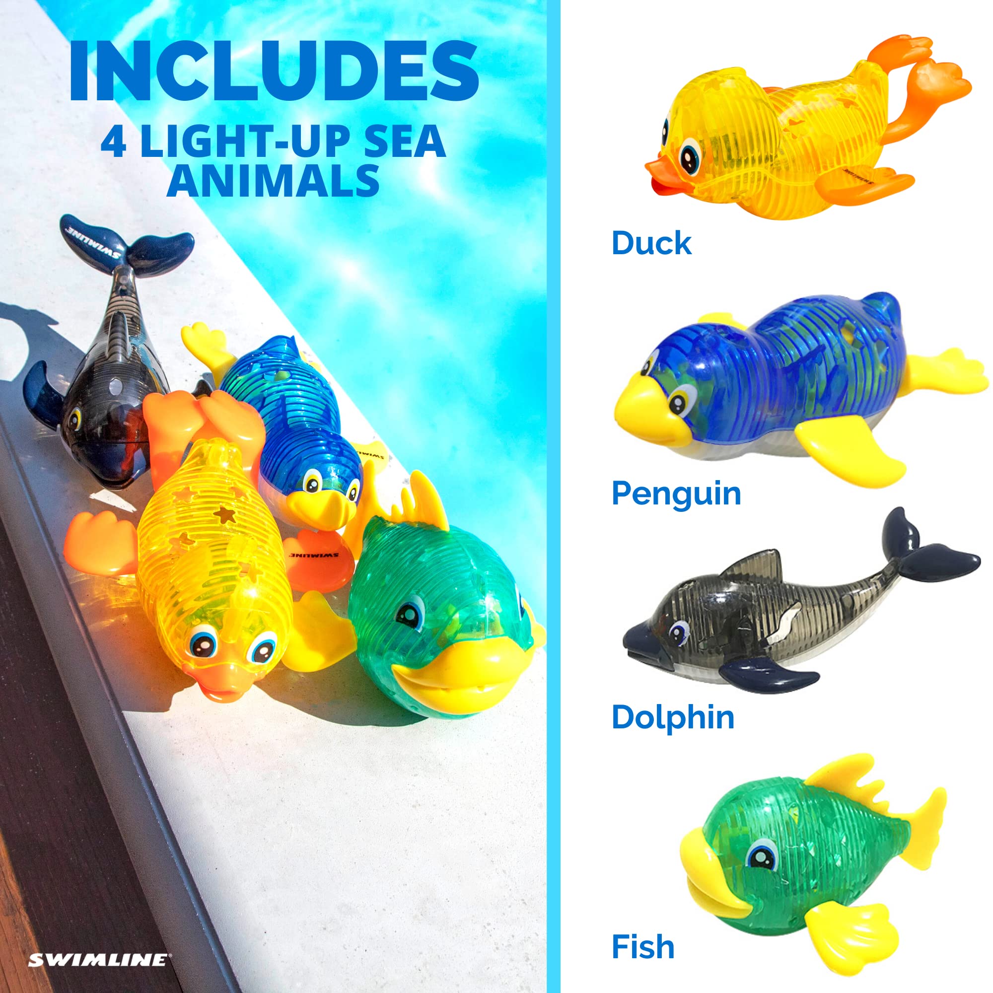 Foto 6 pulgar | Diving Toys Swimline Original, Paquete De 4 Luces Led Para Niños - Venta Internacional.