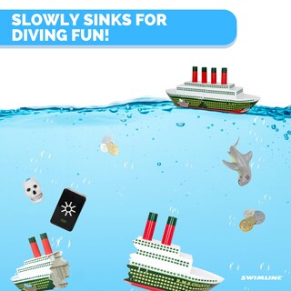 Foto 4 | Buque Hundido Titanic De Juguete De Buceo Swimline Con Tesoro Escondido - Venta Internacional.