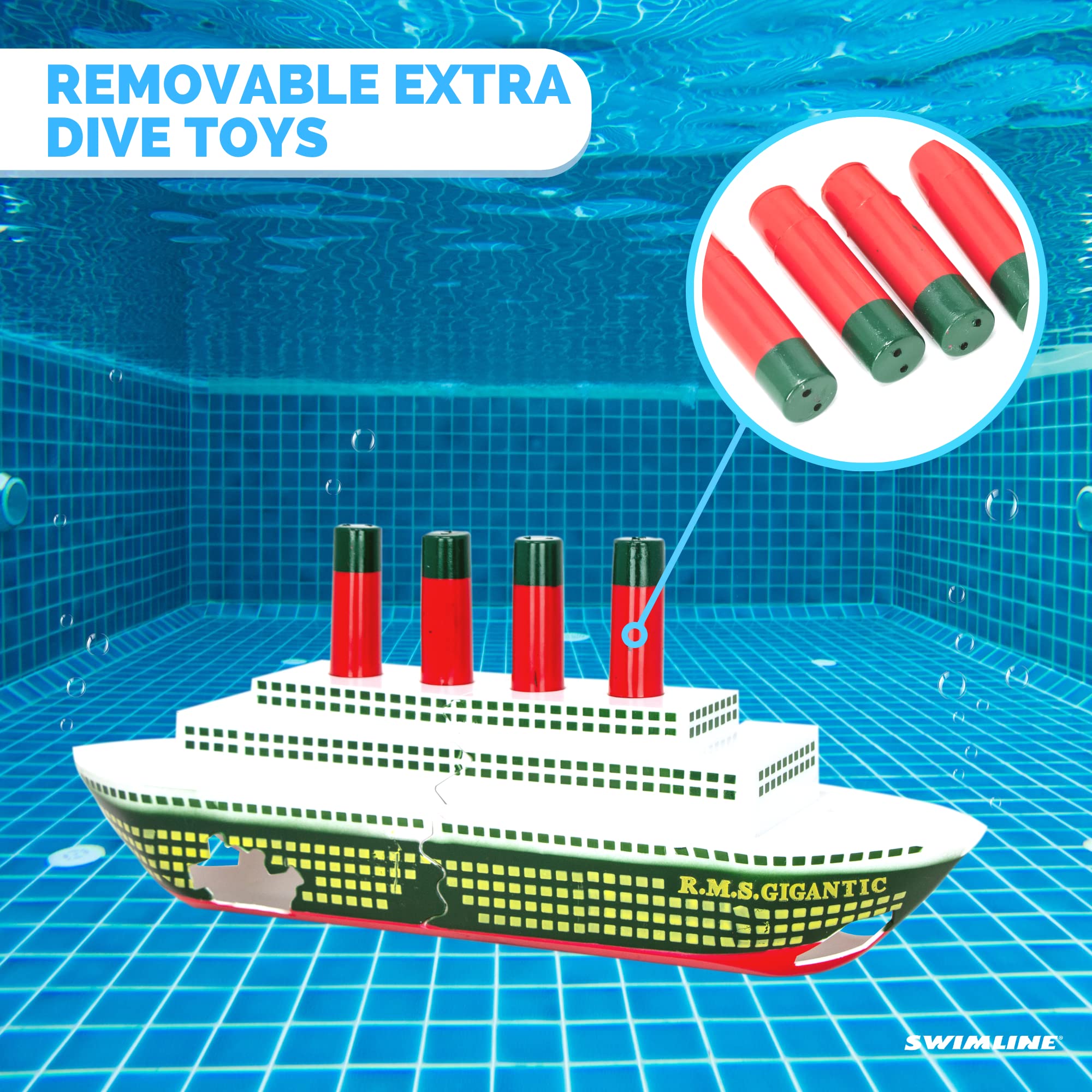 Foto 8 pulgar | Buque Hundido Titanic De Juguete De Buceo Swimline Con Tesoro Escondido - Venta Internacional.