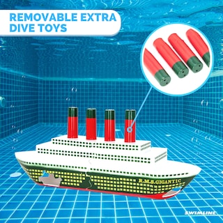 Foto 7 | Buque Hundido Titanic De Juguete De Buceo Swimline Con Tesoro Escondido - Venta Internacional.