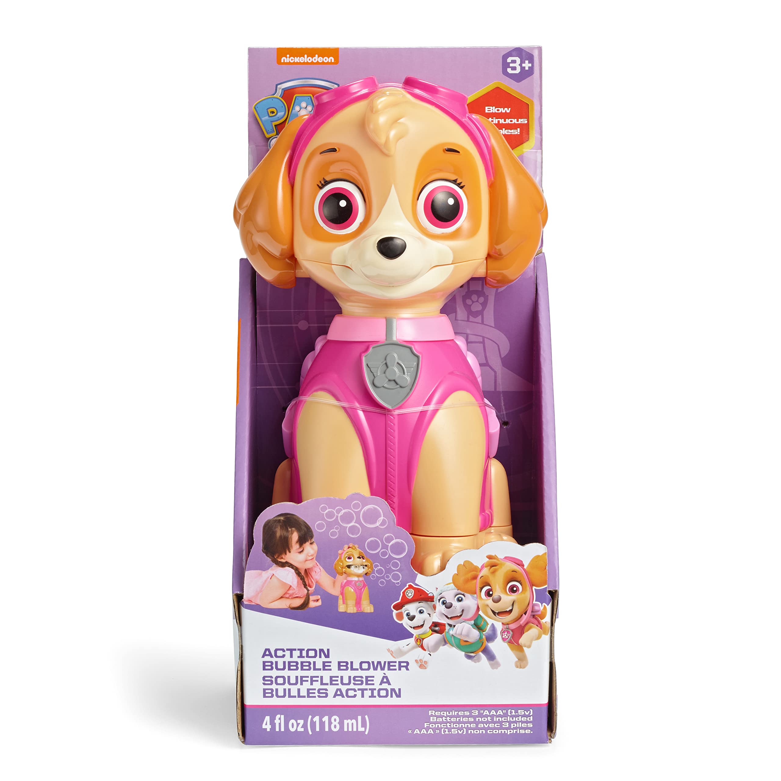 Foto 2 pulgar | Soplador De Burbujas Para Niños Pequeños Paw Patrol Skye Con Solución De Burbujas - Venta Internacional.