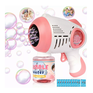Foto 4 | Maquina Burbujas Con Solución Burbujas Juguete Rosa/blanco