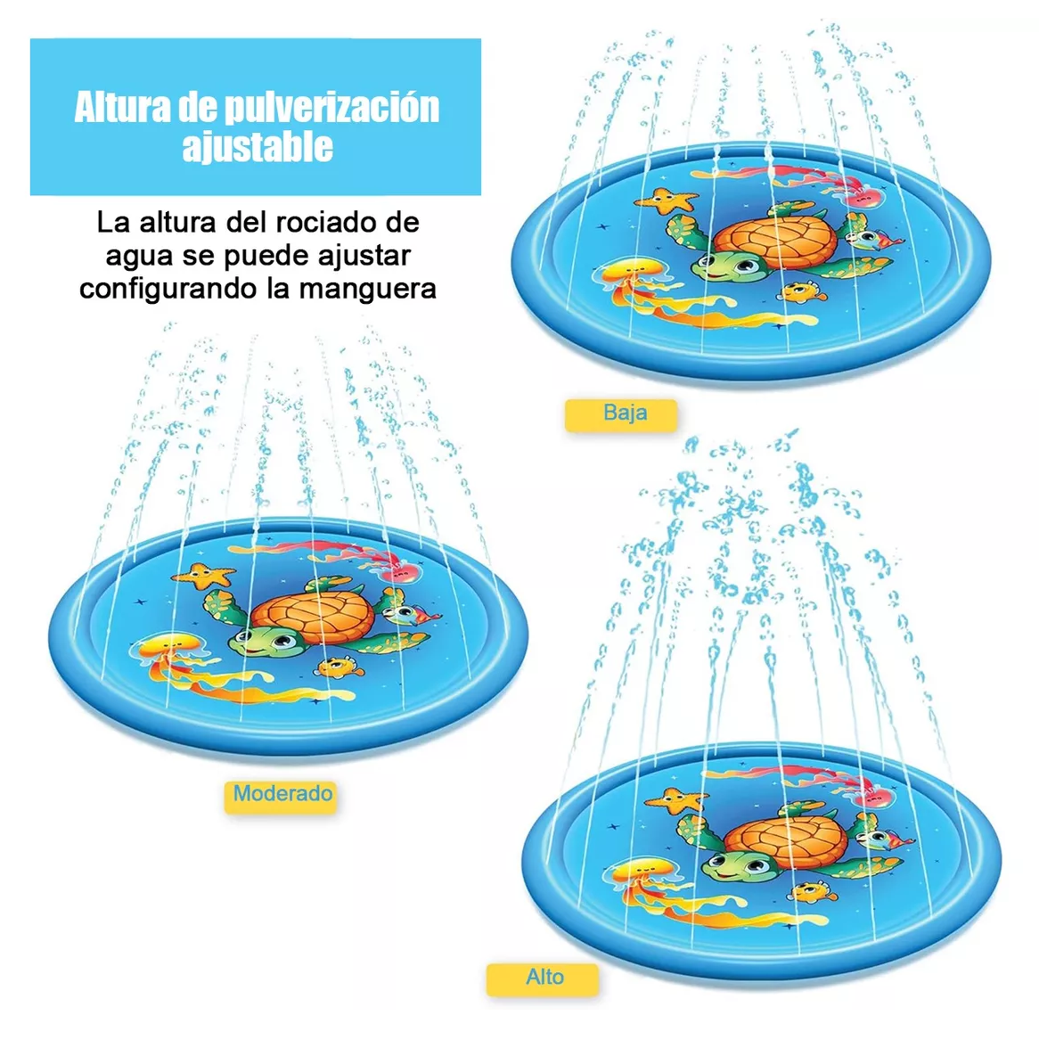 Foto 4 pulgar | Splash Pad De Acuáticos Tortuga Marina Para Piscina 170 Cm Azul