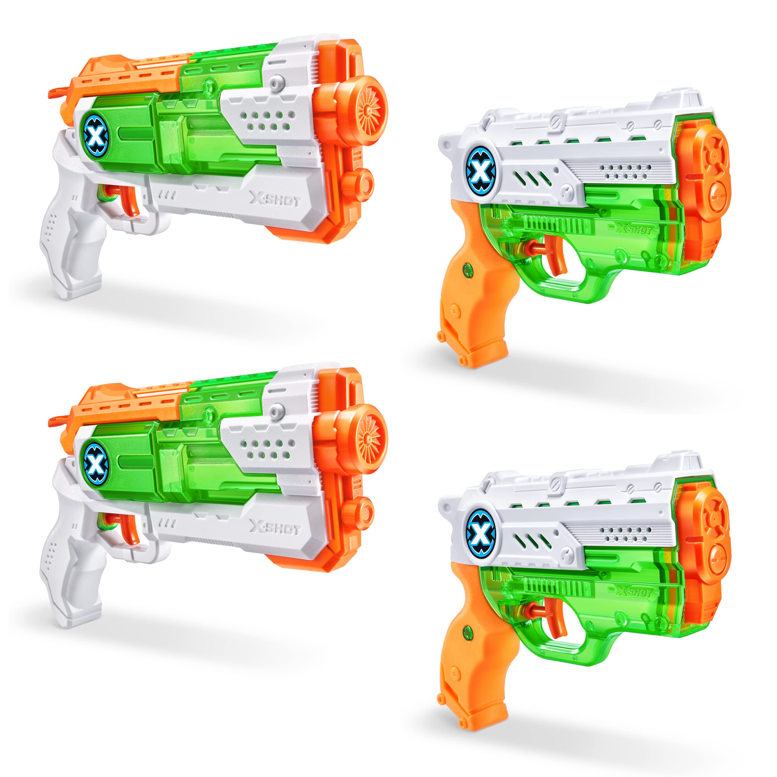 Pistola De Agua Zuru X-shot Nano Fast Fill (paquete De 2) + Micro Fast Fill (paquete De 2) - Venta Internacional.