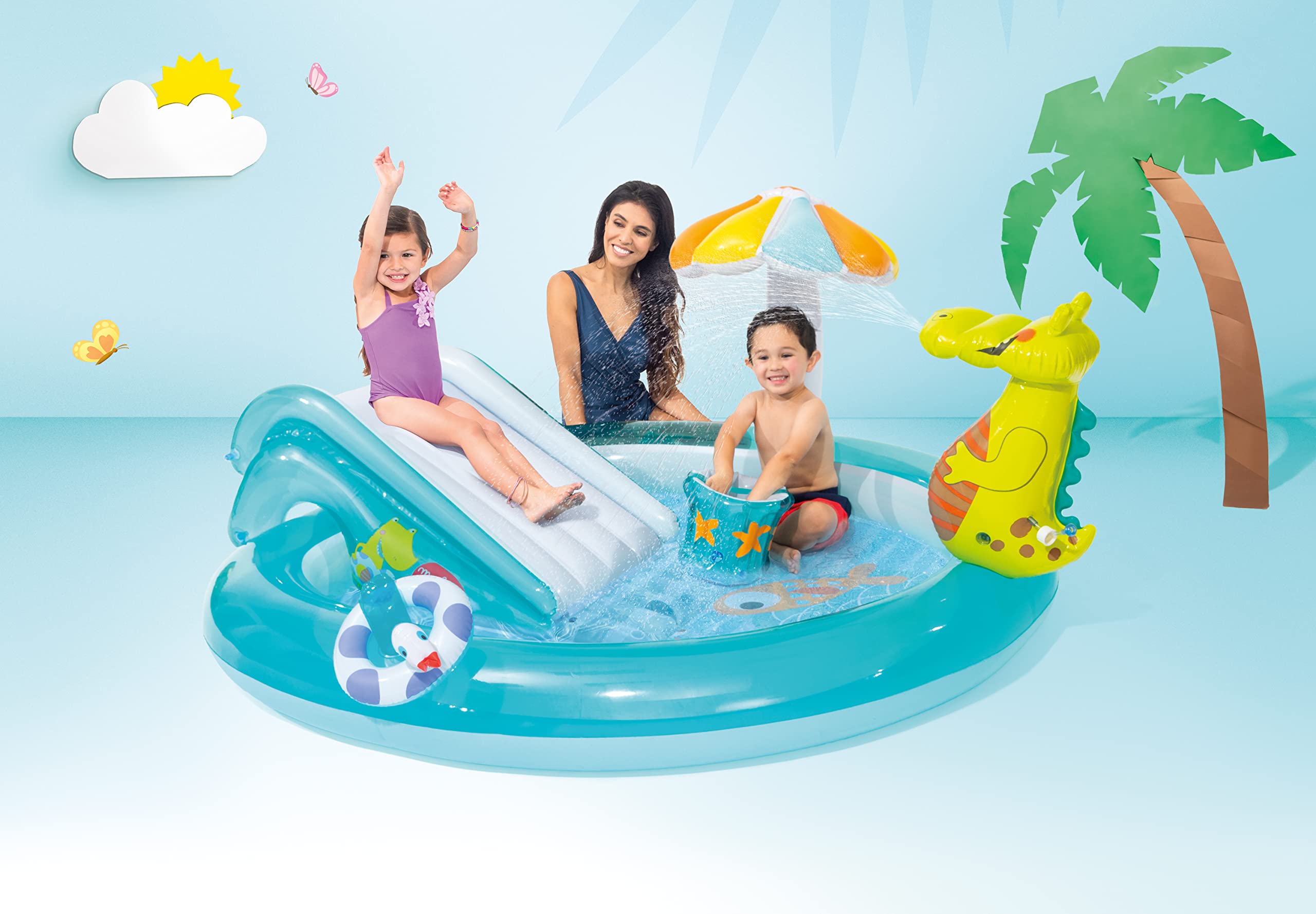 Foto 3 pulgar | Piscina Inflable para Niños Intex Gator con Tobogán Y Rociadores - Venta Internacional