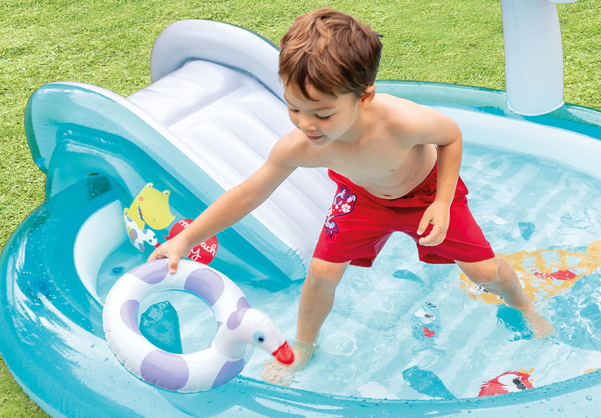 Foto 4 pulgar | Piscina Inflable para Niños Intex Gator con Tobogán Y Rociadores - Venta Internacional