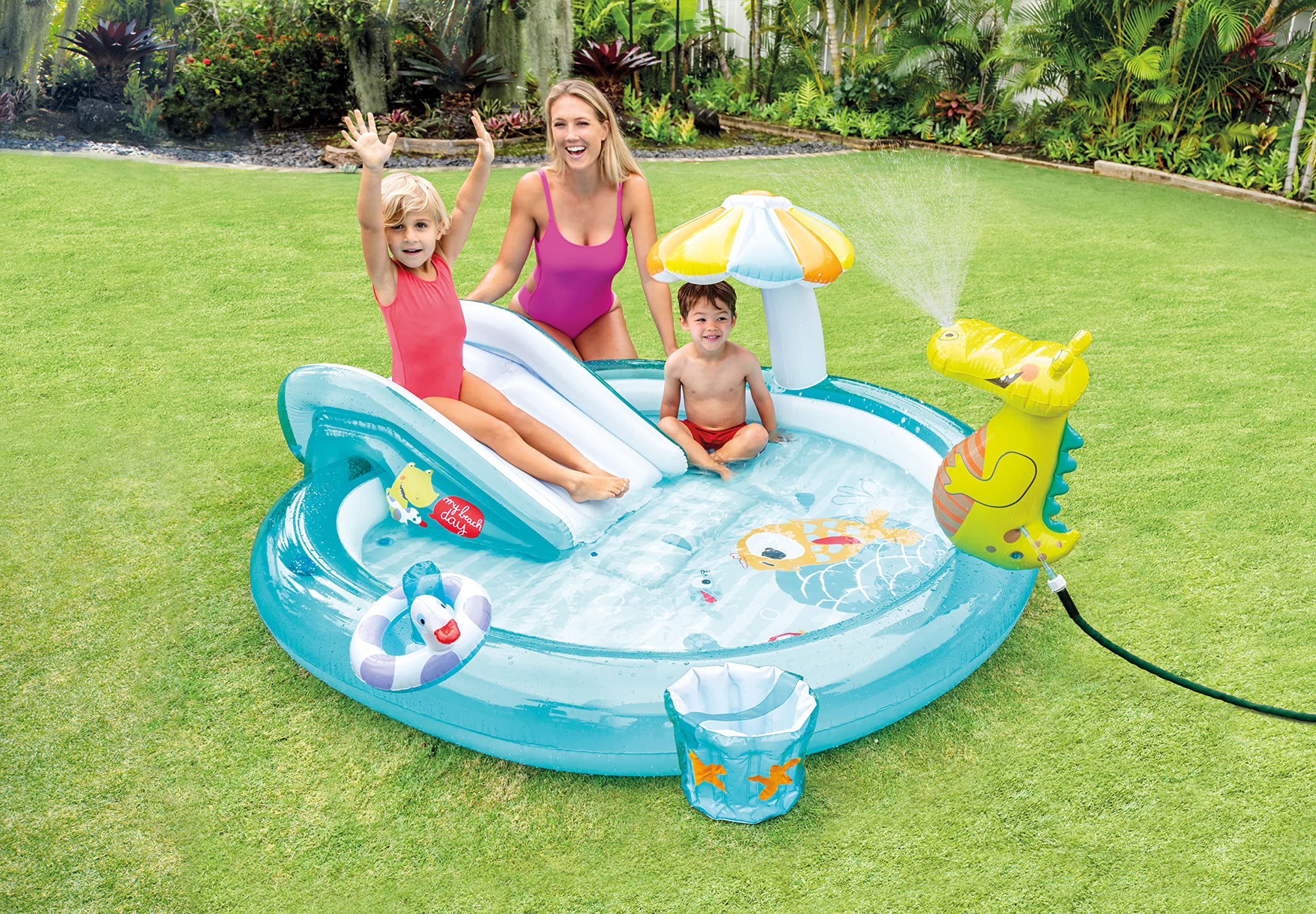 Foto 8 pulgar | Piscina Inflable para Niños Intex Gator con Tobogán Y Rociadores - Venta Internacional