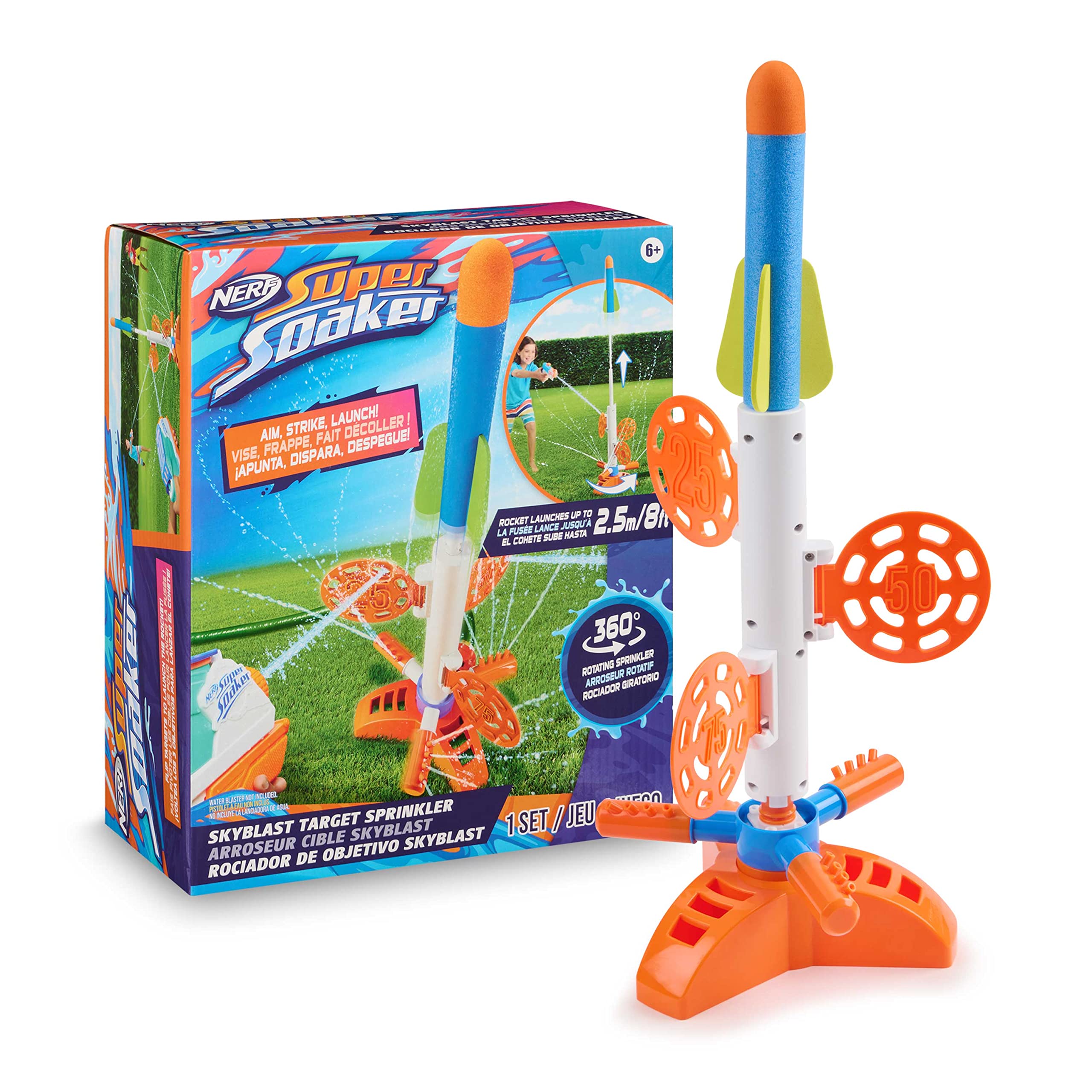 Foto 7 | Aspersor Nerf Super Soaker Skyblast Target Para Niños - Venta Internacional.
