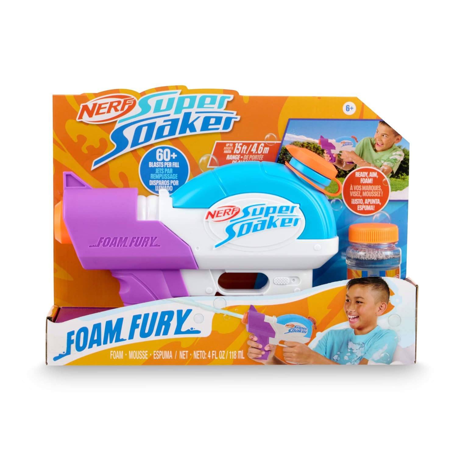 Foto 7 pulgar | Pistola De Agua Nerf Super Soaker Foam Fury Blaster - Venta Internacional.