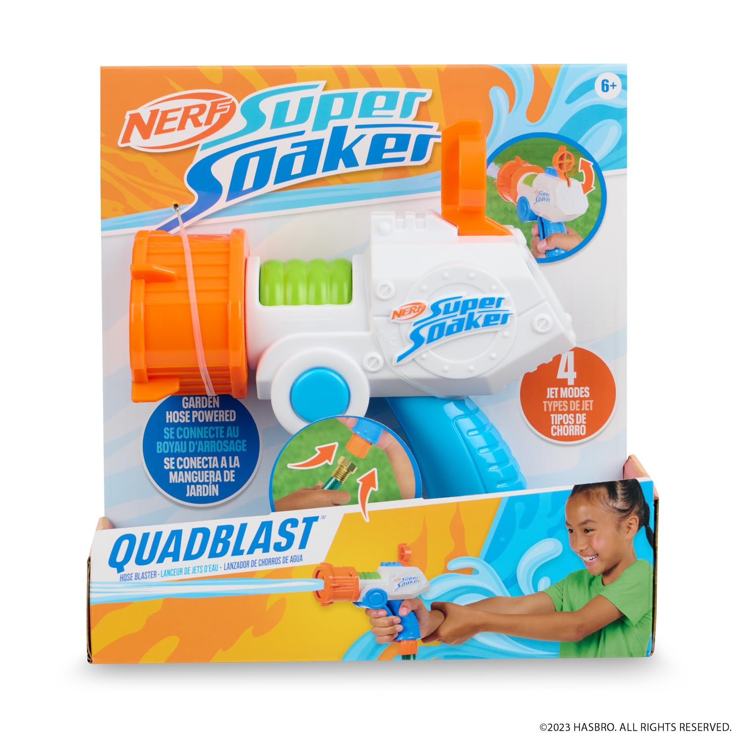 Foto 4 pulgar | Lanzador Water Blaster Nerf Super Soaker Quadblast - Venta Internacional.