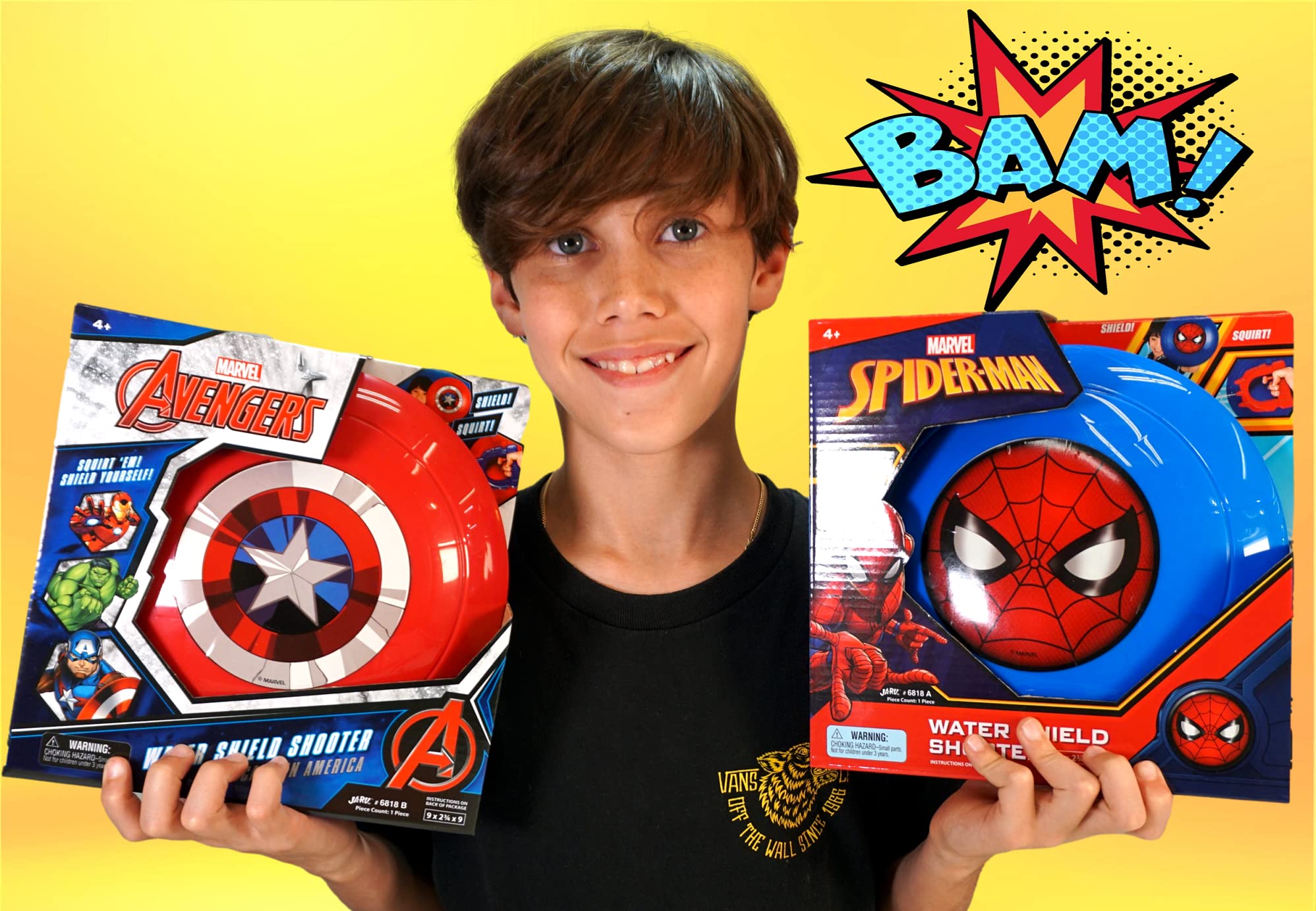 Foto 3 pulgar | Water Gun Blaster Ja-ru Marvel Avengers Spiderman y Captain America Shield 2 Unidades - Venta Internacional