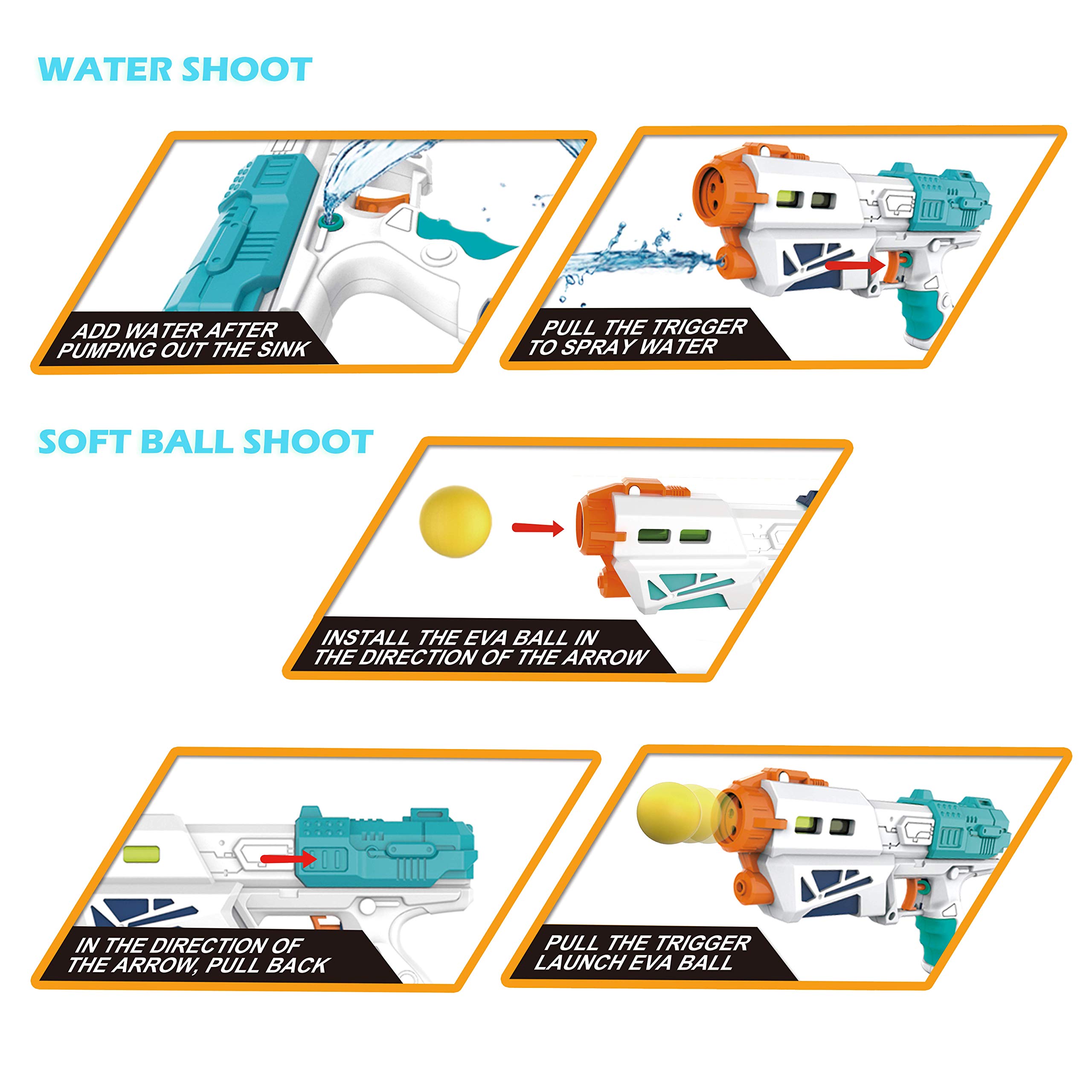 Foto 3 pulgar | Pistola De Agua, Pistola Bláster Y Bola De Espuma, Juguete Aéreo Joyin - Venta Internacional.