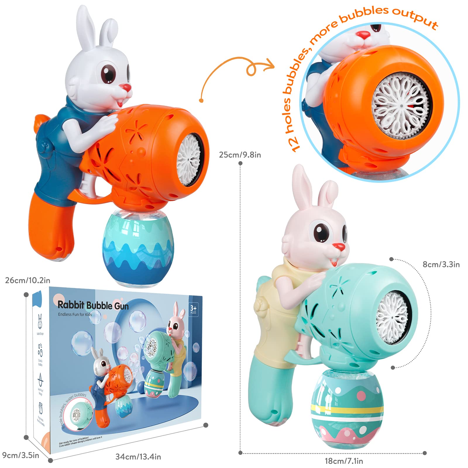 Foto 7 pulgar | Bubble Gun Weilim Rabbit, Paquete De 2 Unidades Con Concentrado De Burbujas, 30 Ml - Venta Internacional.