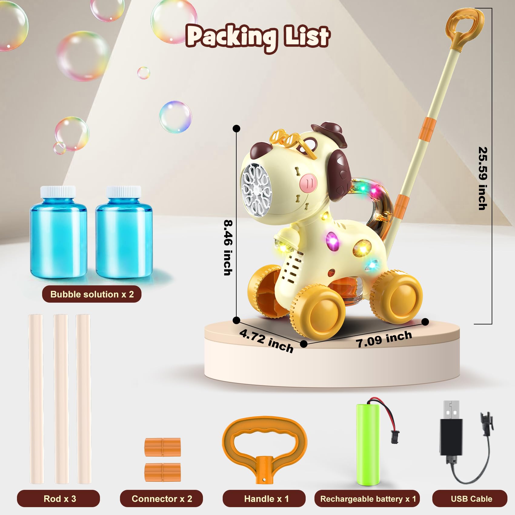 Foto 8 pulgar | Máquina Automática De Burbujas Nicmore Con Forma De Perro Con Luces Para Niños - Venta Internacional.