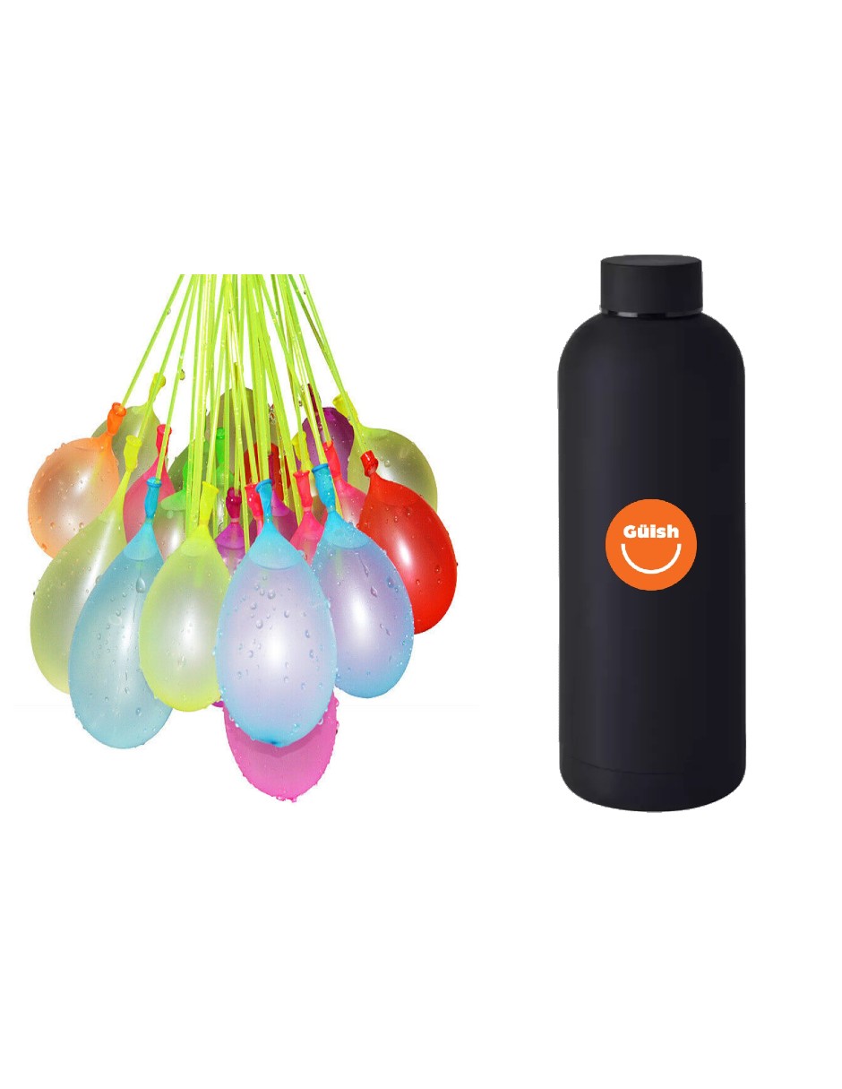 Foto 1 | Llenado Rápido De Globos De Agua + Termo De Agua Güish