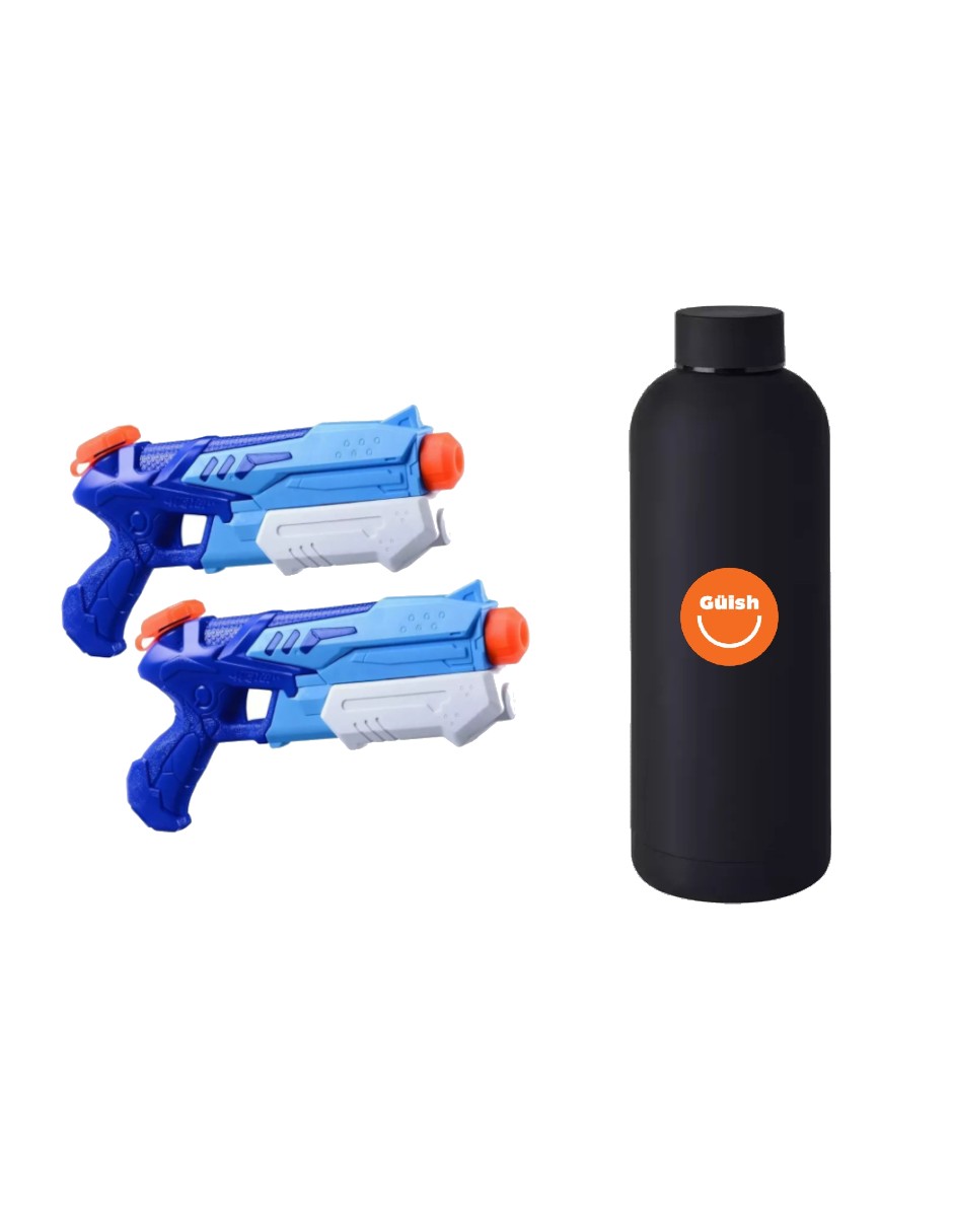 Lanzadores De Agua Juguete Playa Patio Lanzadores De Agua 2pzs + Termo De Regalo Güish