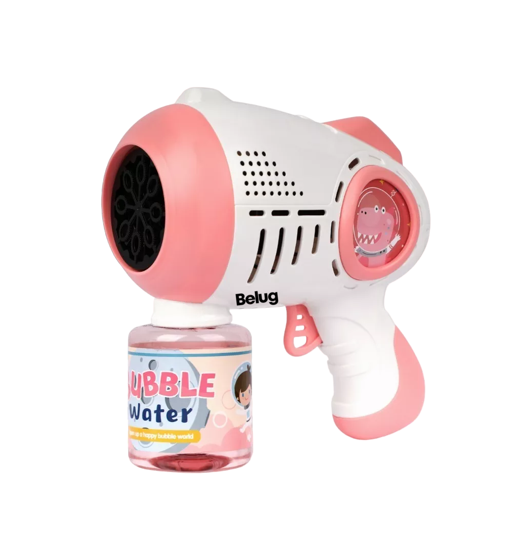 Maquina Burbujas Belug Con Solución Burbujas Juguete Rosa/blanco