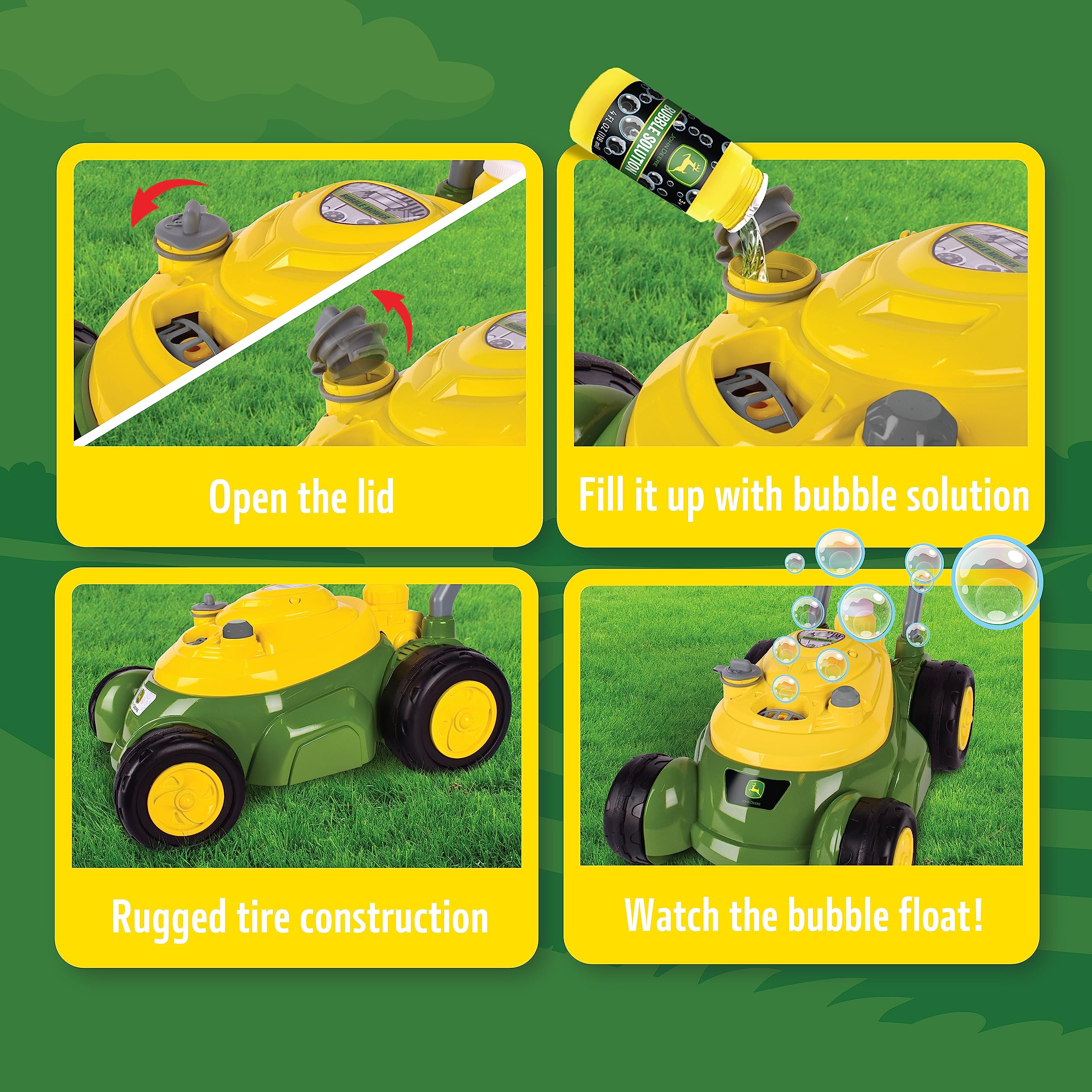 Foto 6 pulgar | Cortadora De Césped Con Burbujas Sunny Days John Deere Con Solución De Burbujas - Venta Internacional.