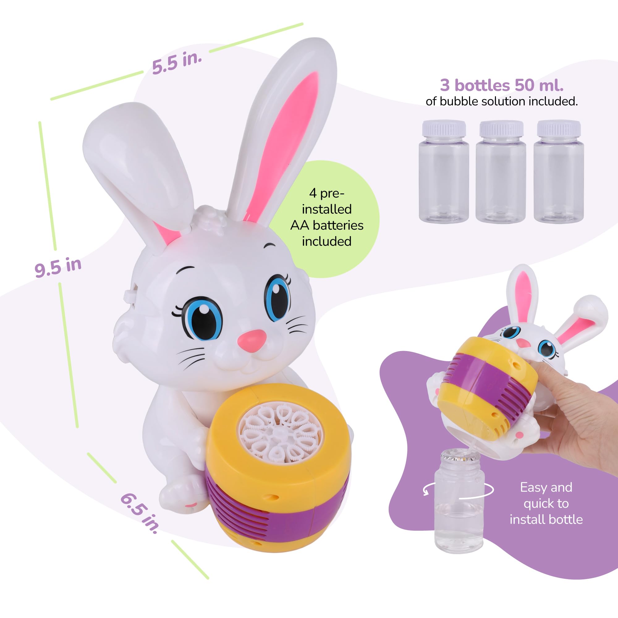 Foto 7 | Bubble Machine Artcreativity Bunny Rabbit Para Niños Con Música - Venta Internacional.