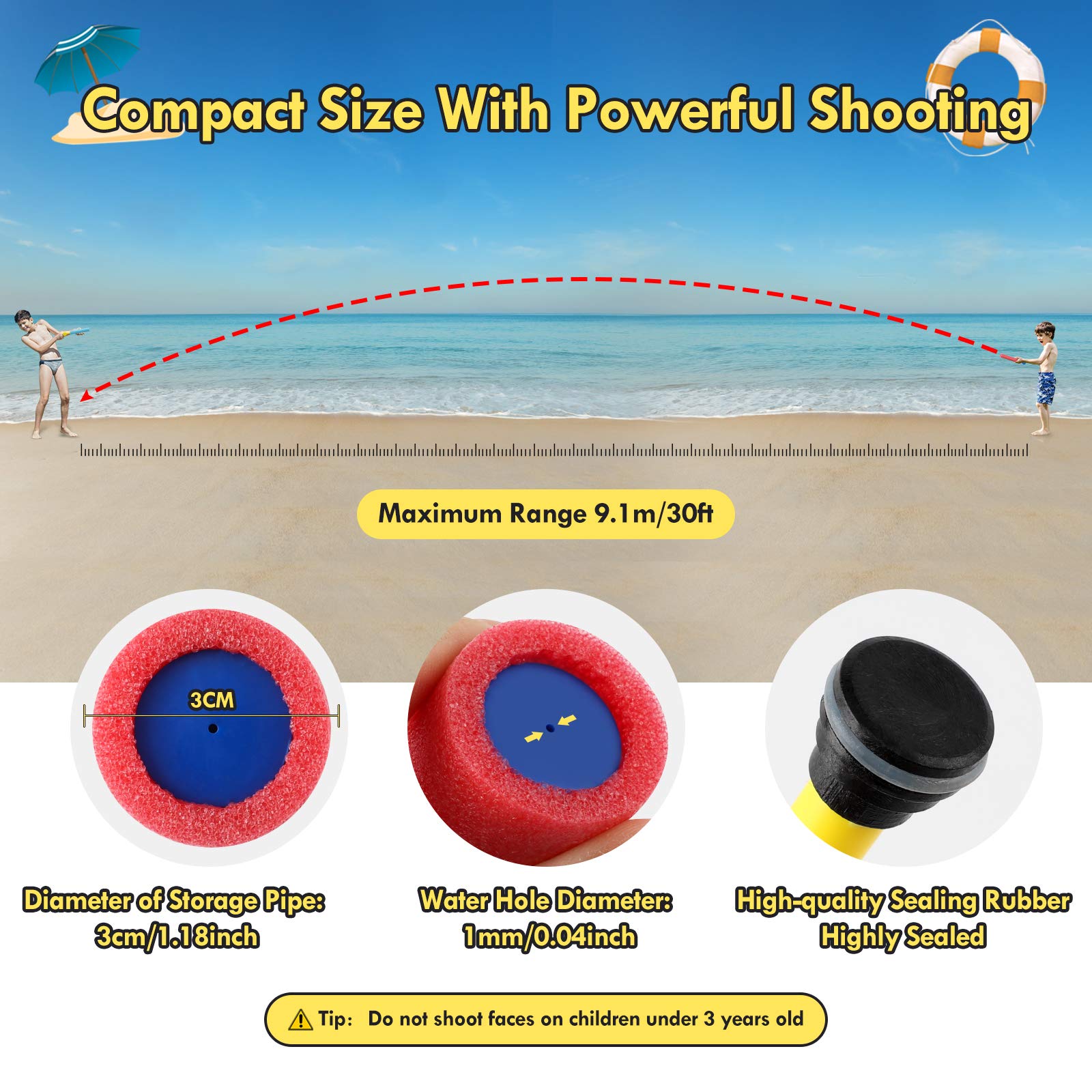 Foto 5 pulgar | Pistolas De Remojo Water Blaster Lehoo Castle, Paquete De 16 Para Niños - Venta Internacional.