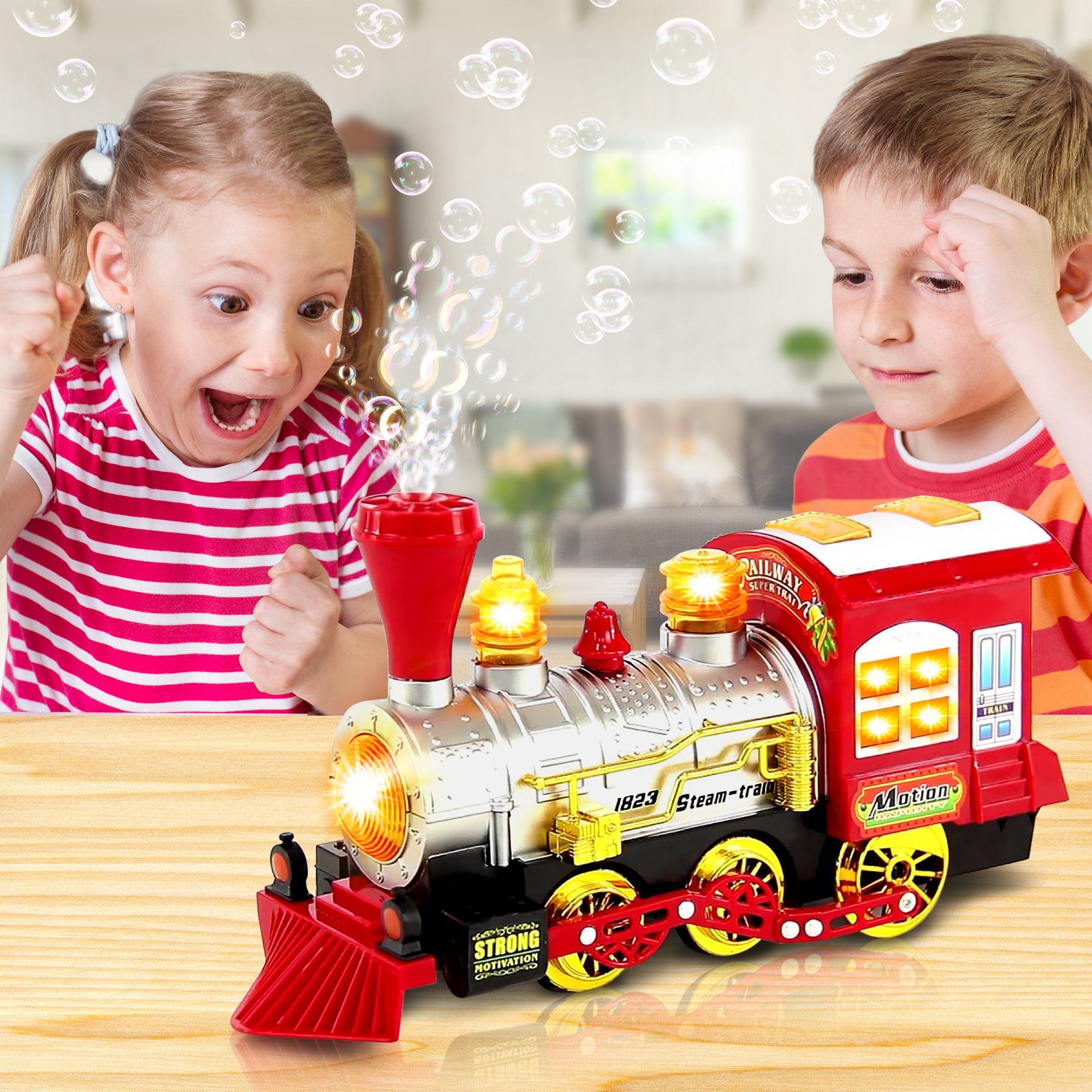 Foto 5 pulgar | Tren De Juguete Para Soplar Burbujas Artcreativity Con Luces Y Sonidos - Venta Internacional.