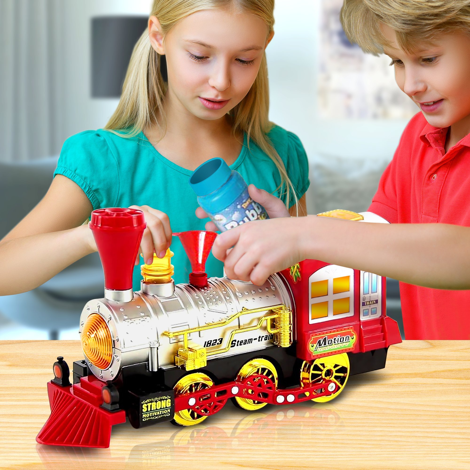 Foto 6 pulgar | Tren De Juguete Para Soplar Burbujas Artcreativity Con Luces Y Sonidos - Venta Internacional.