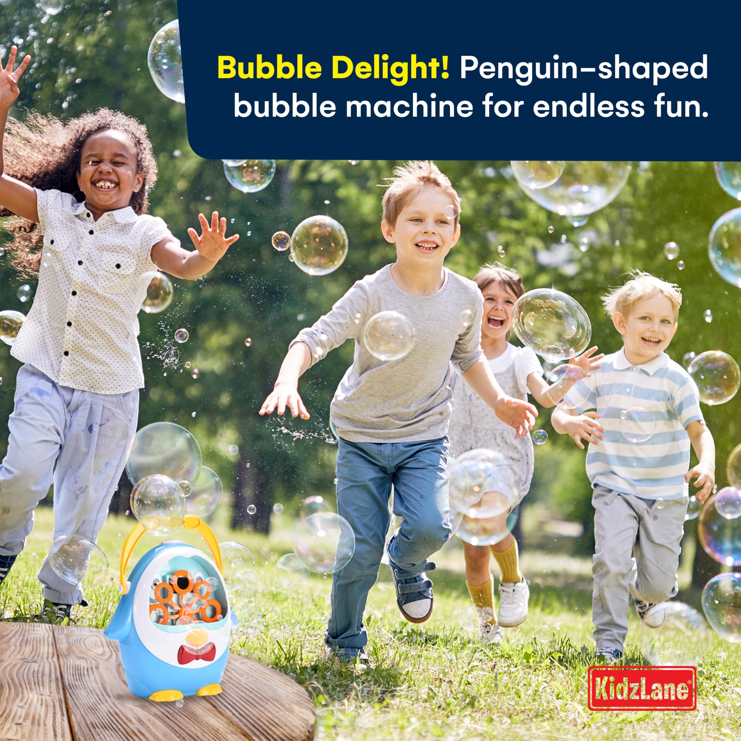 Foto 3 pulgar | Máquina De Burbujas Kidzlane Penguin Sopla 500 Burbujas/min Para Niños De 3 Años O Más - Venta Internacional.