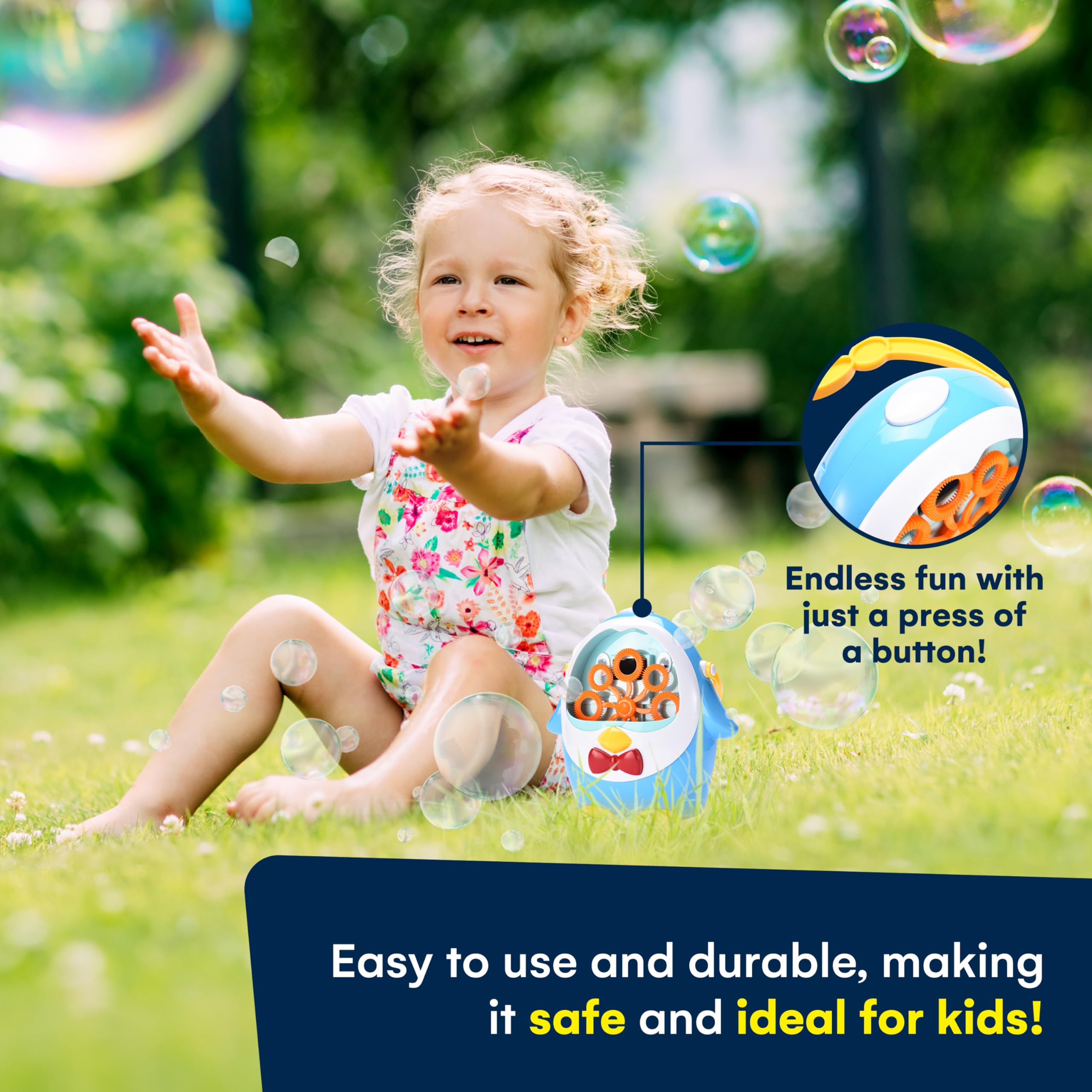Foto 7 pulgar | Máquina De Burbujas Kidzlane Penguin Sopla 500 Burbujas/min Para Niños De 3 Años O Más - Venta Internacional.