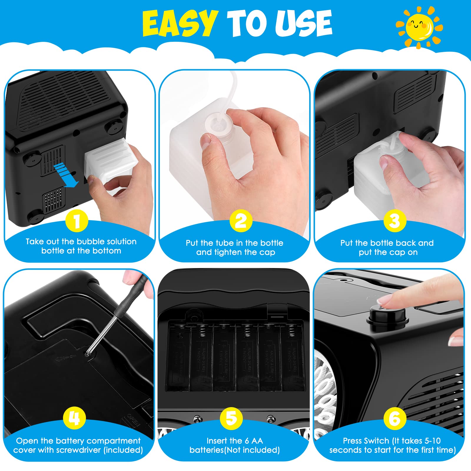 Foto 5 pulgar | Soplador De Burbujas Automático Bubble Machine Yucmed Para Niños - Venta Internacional.
